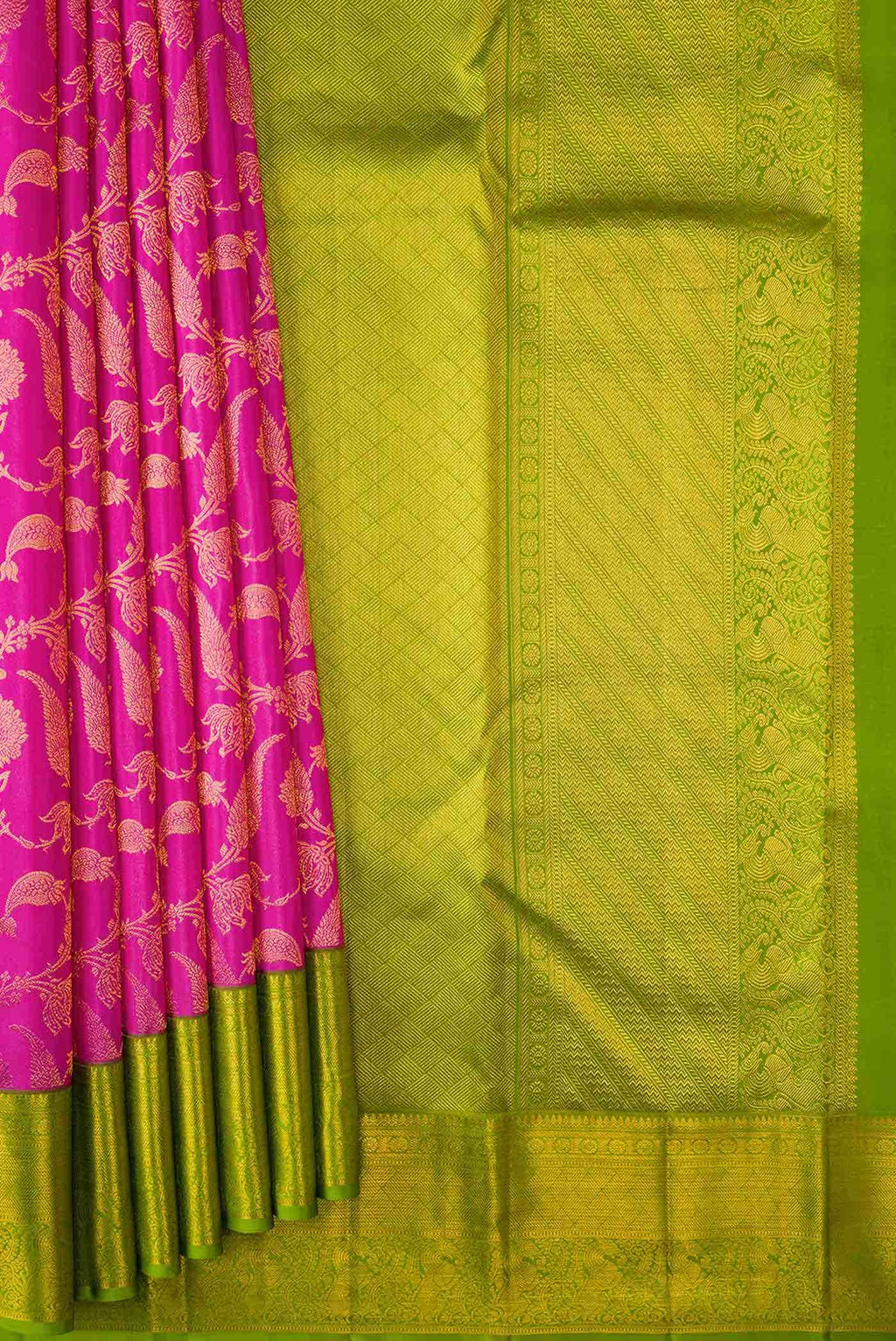 Pink Dual Tone Kanchipuram Silk Saree