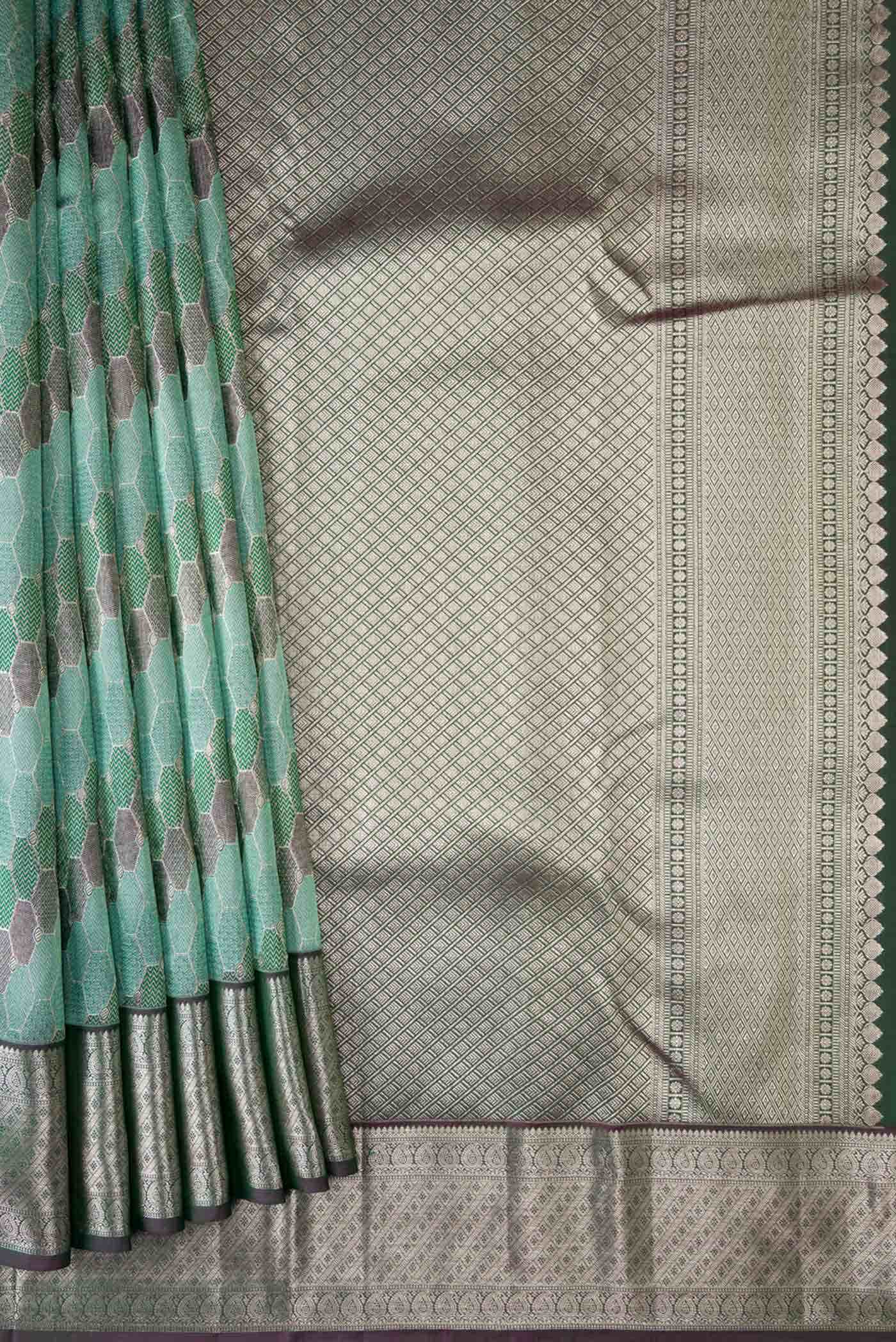 Light Blue Dual Tone Kanchipuram Silk Saree