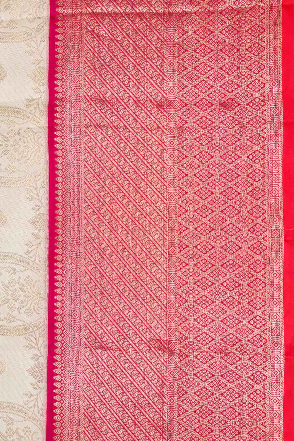 Off White Kanchipuram Silk Saree