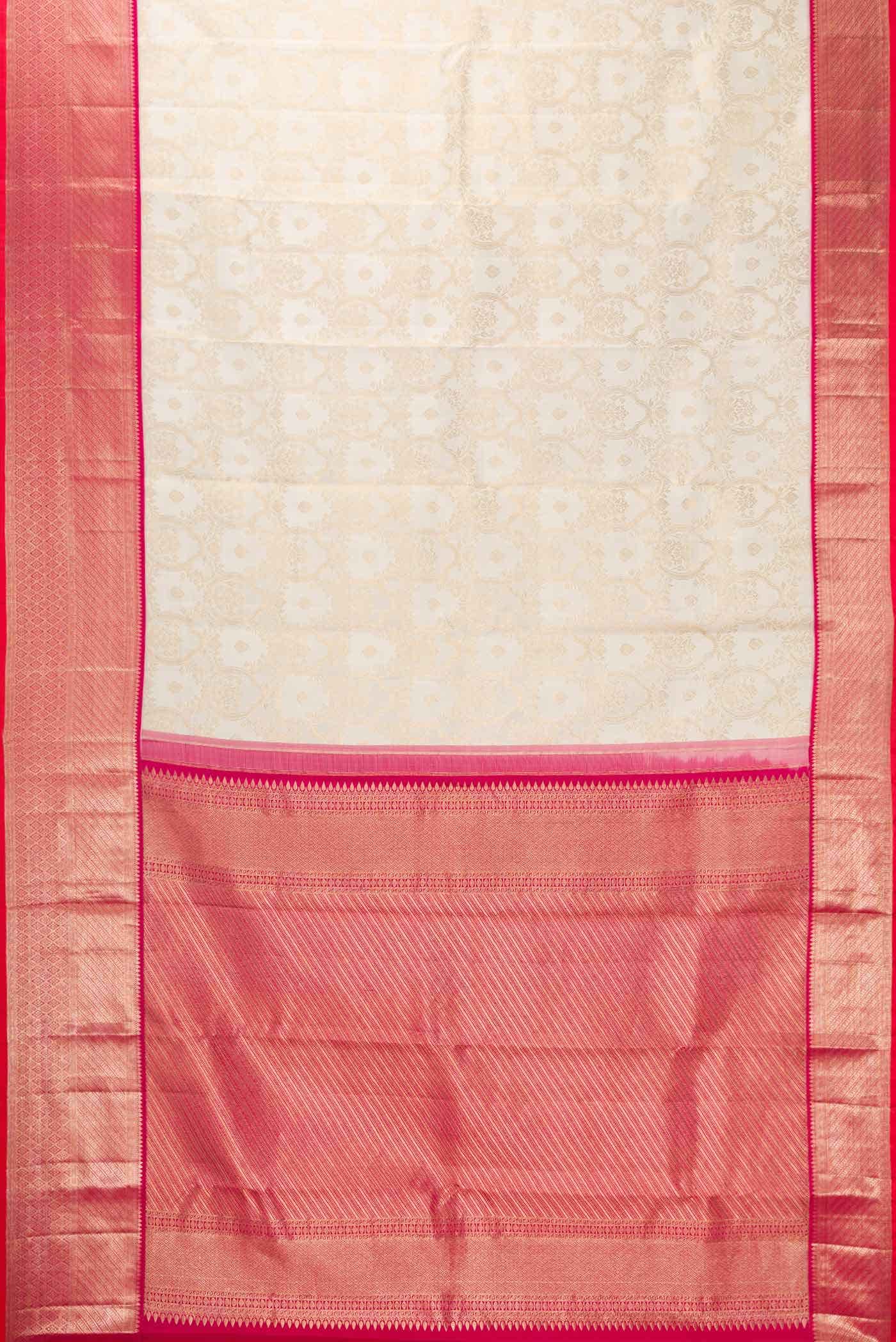 Off White Kanchipuram Silk Saree