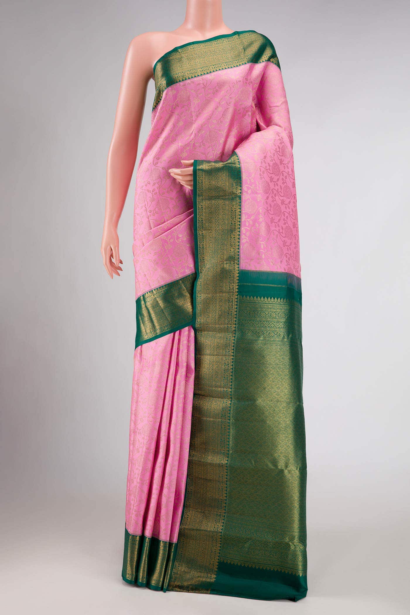 Pink Kanchipuram Silk Saree