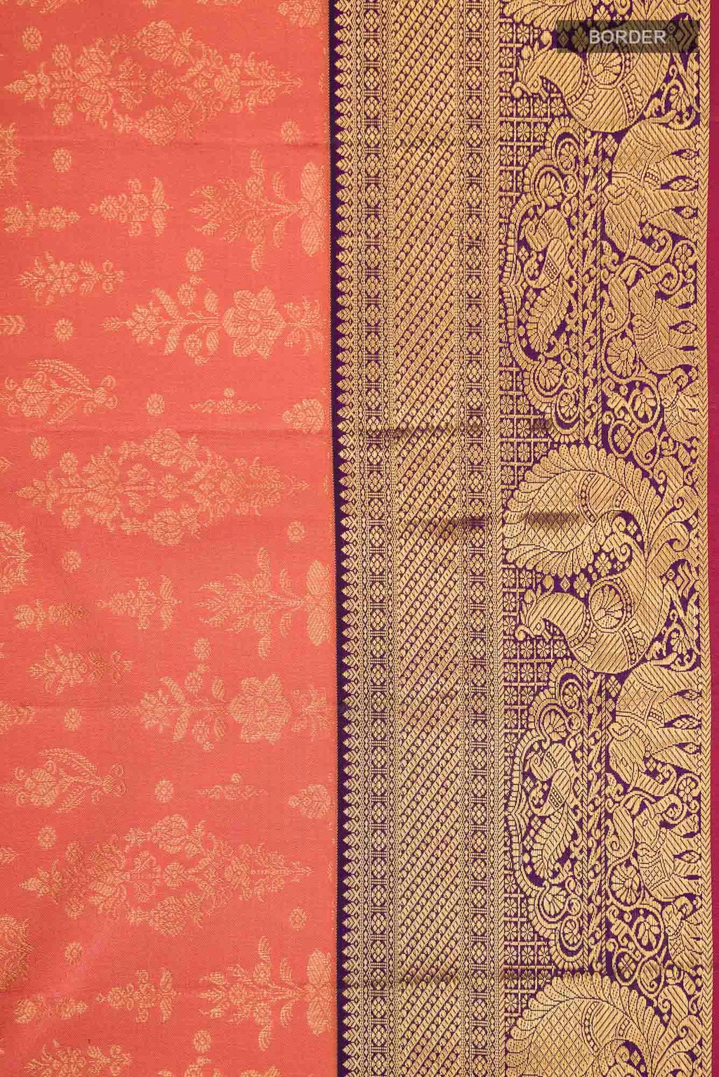 Orange Kanchipuram Silk Saree