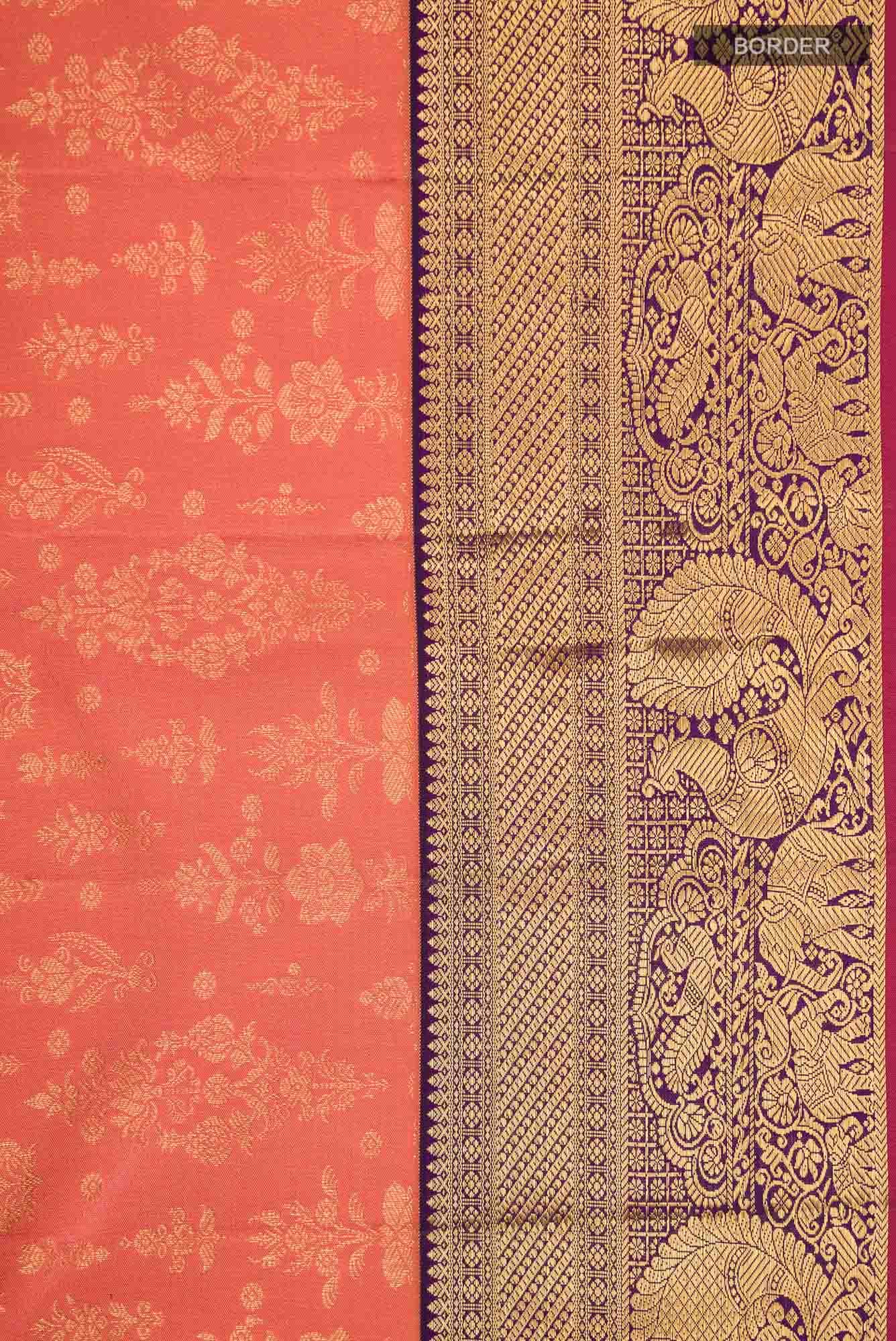 Orange Kanchipuram Silk Saree