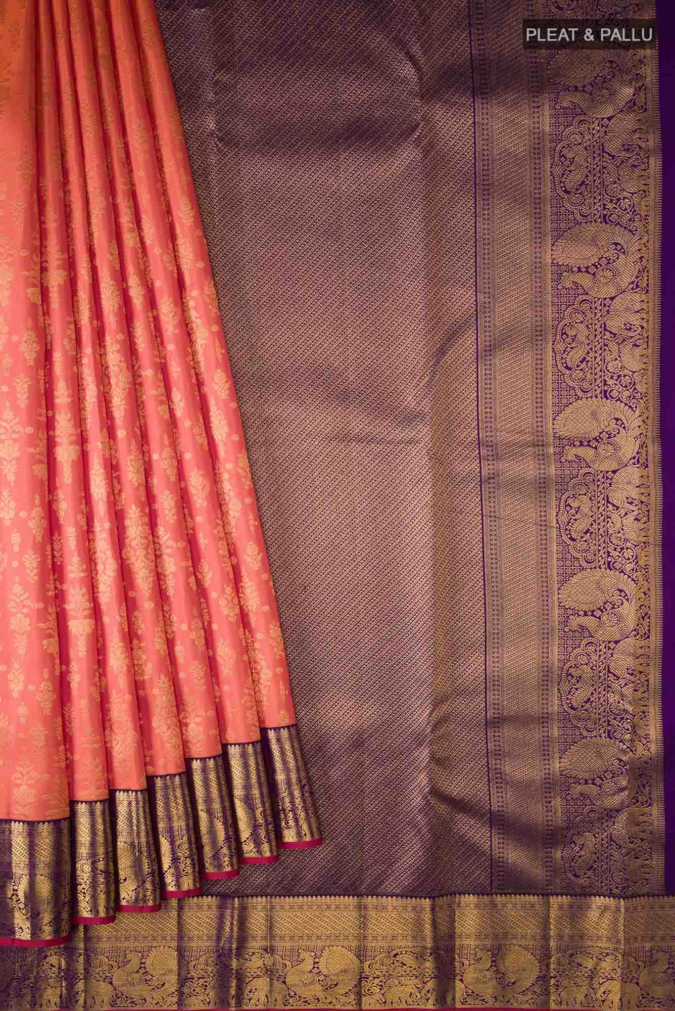 Orange Kanchipuram Silk Saree