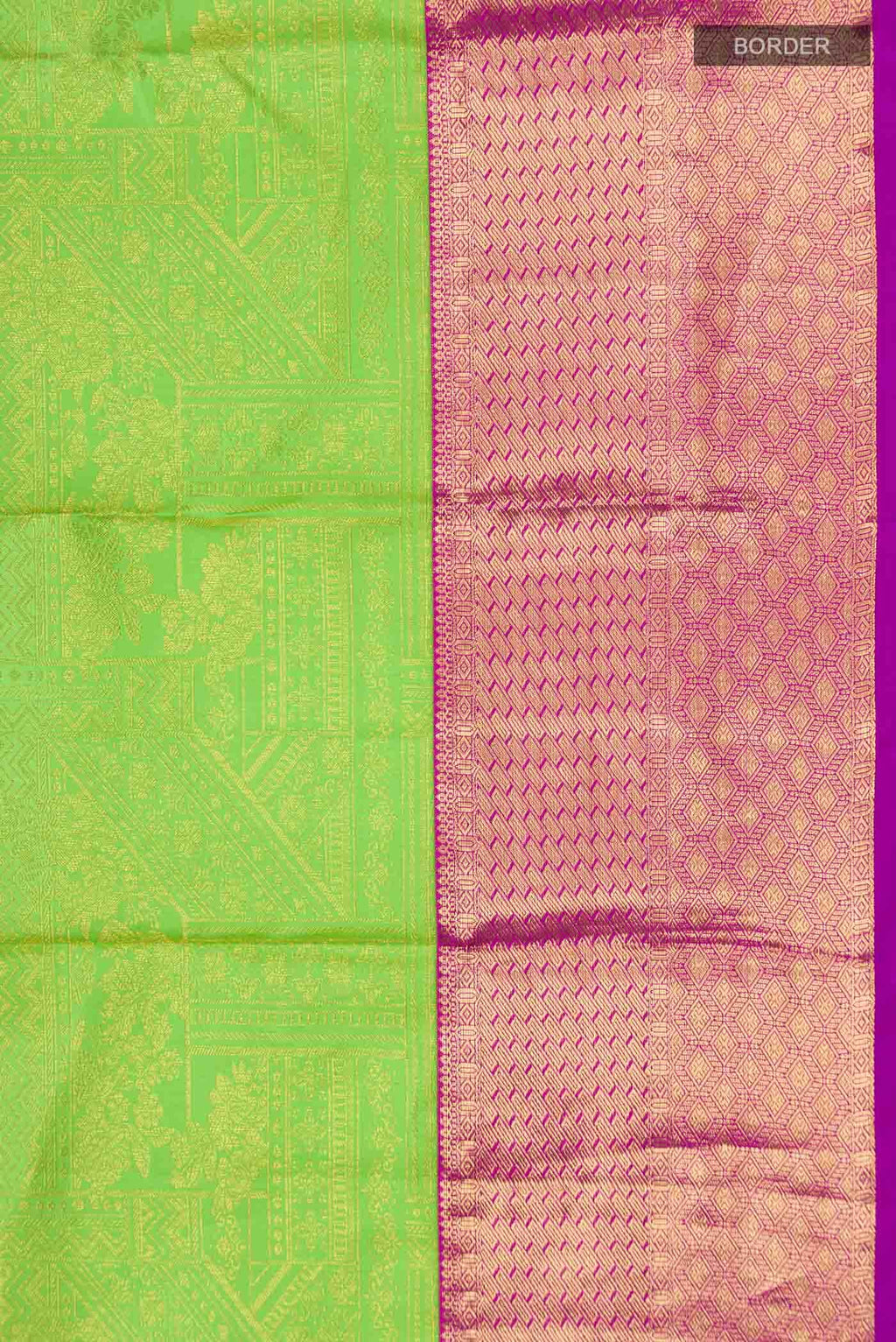 Parrot Green Kanchipuram Silk Saree