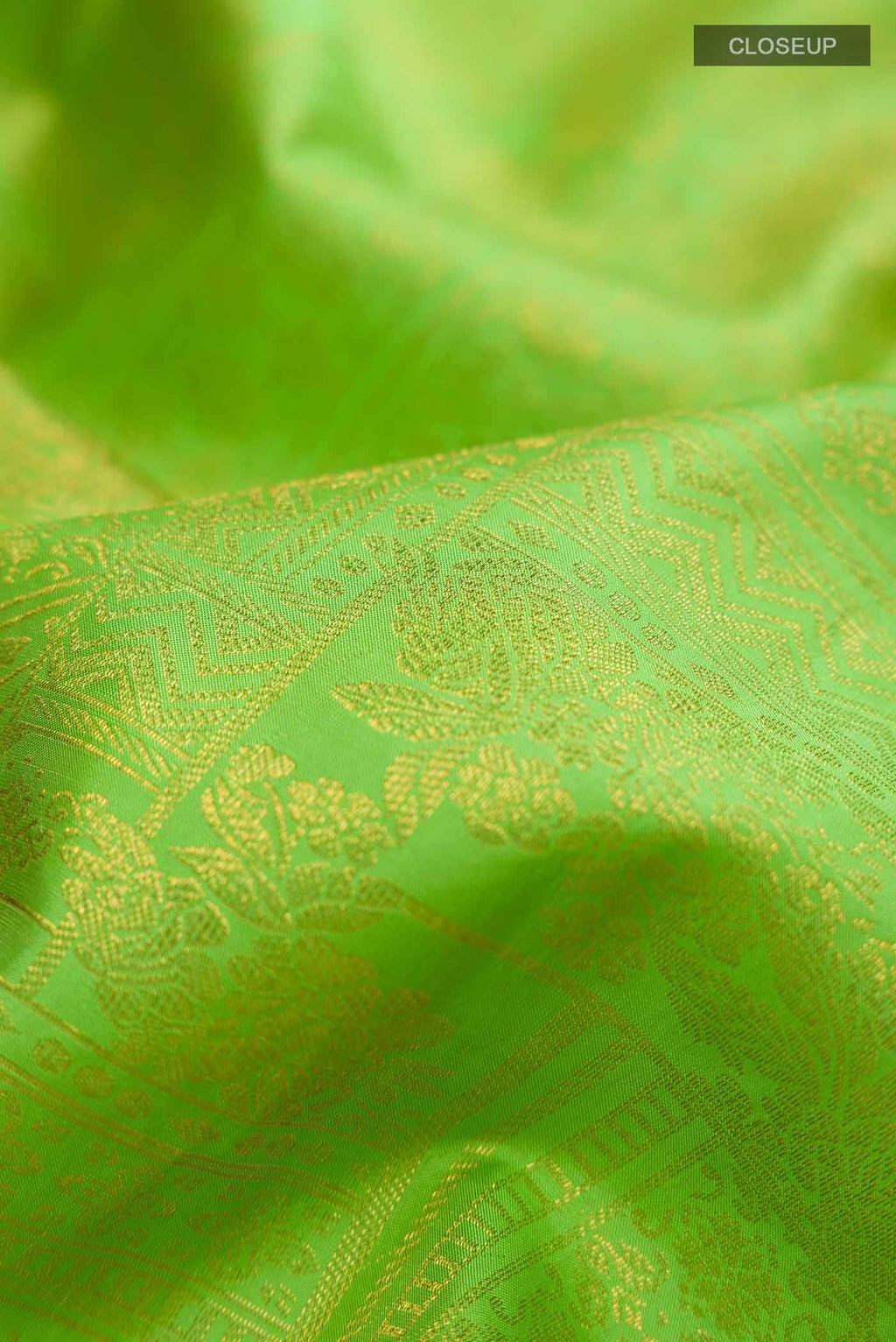Parrot Green Kanchipuram Silk Saree