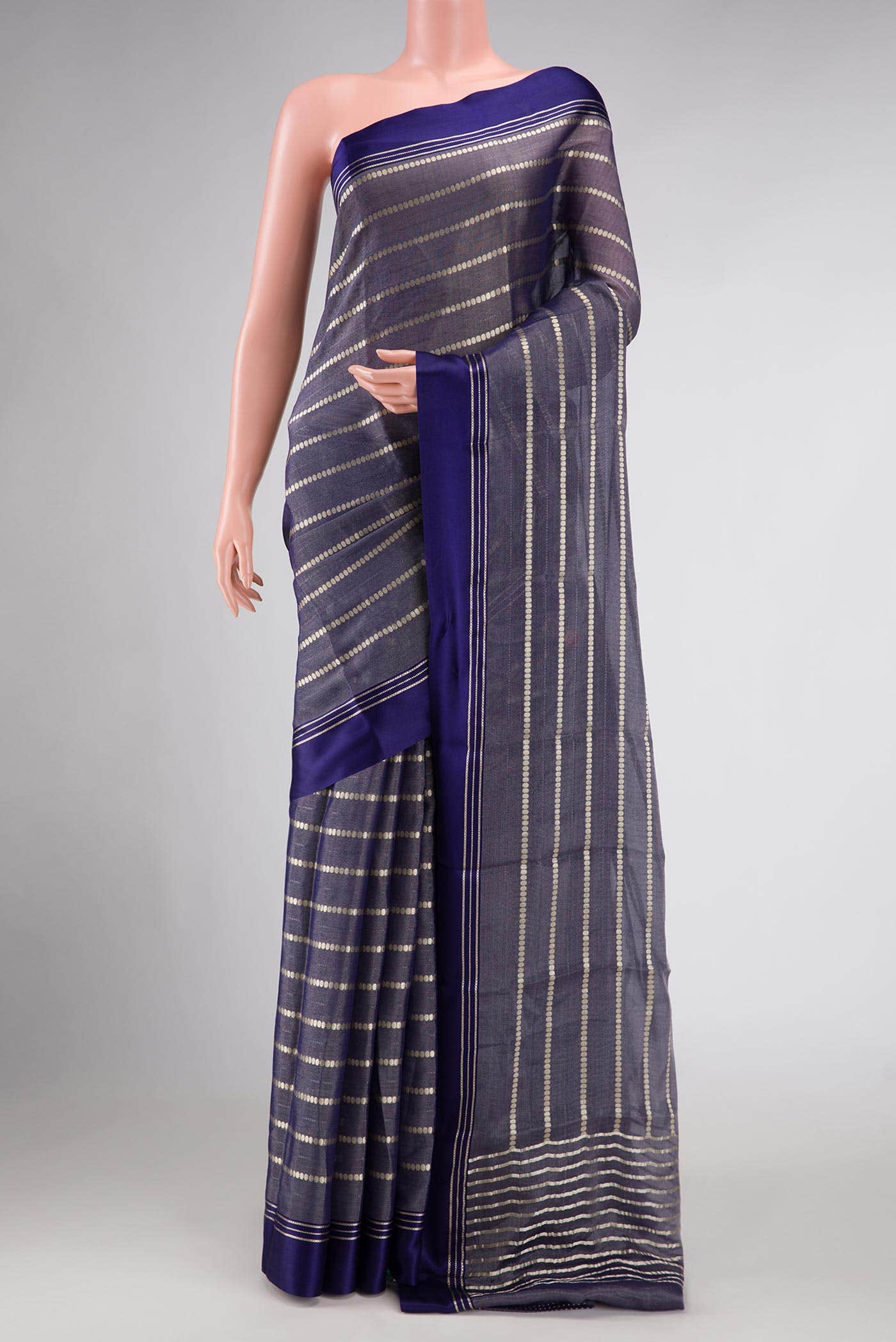 Navy Blue Mysore Georgette Saree