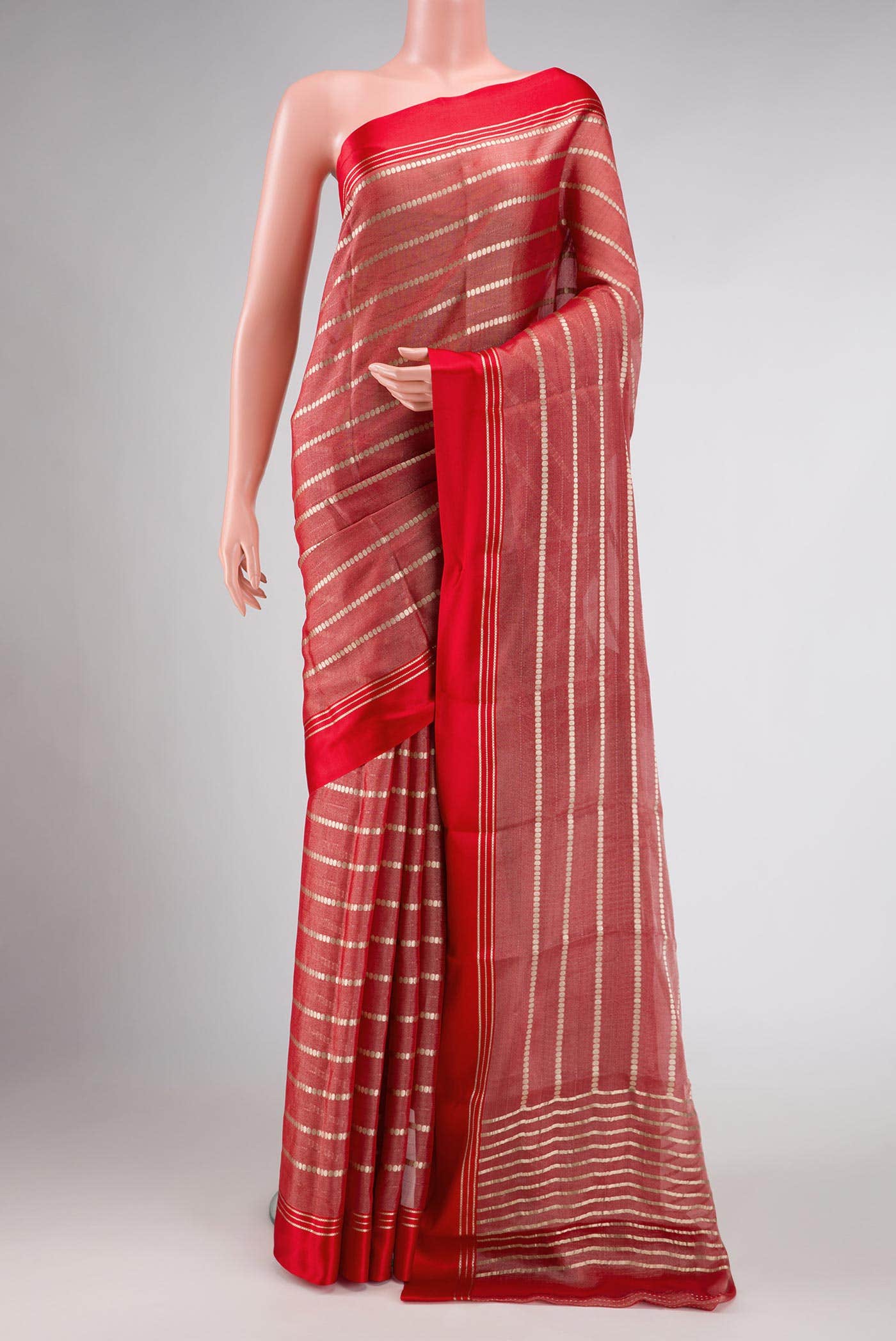 Red Mysore Georgette Saree