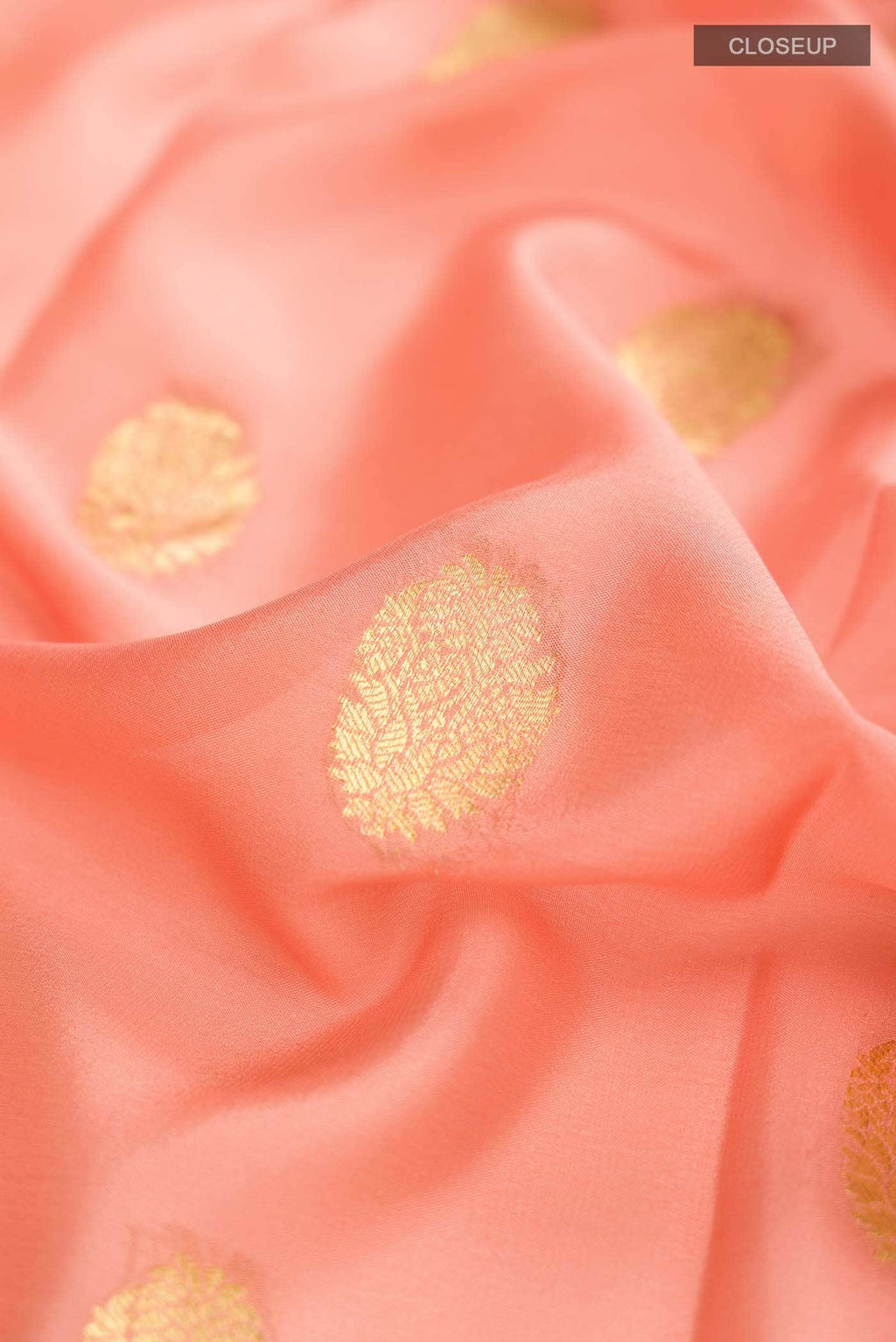 Orange Mysore Crepe Saree