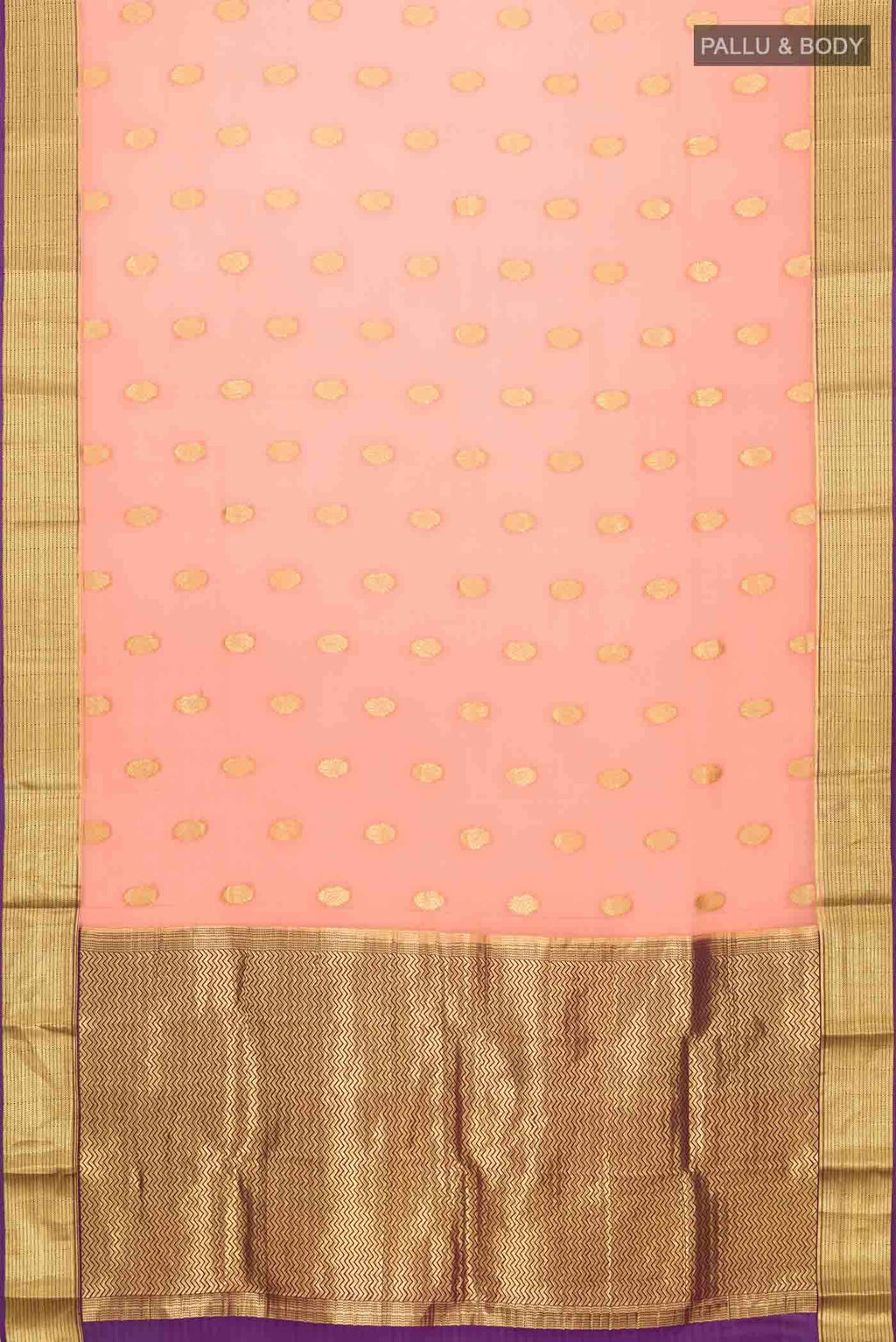 Orange Mysore Crepe Saree