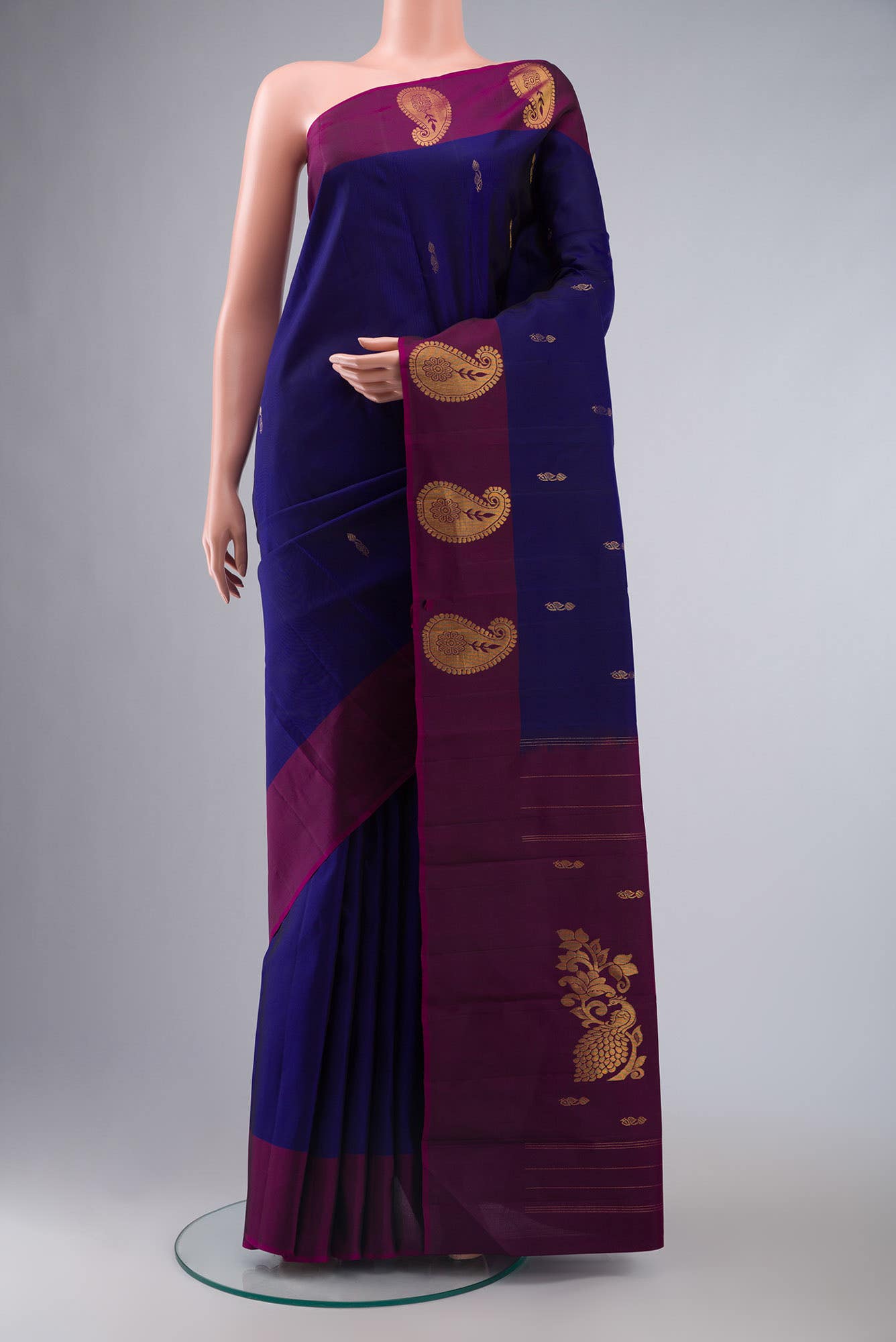 Blue Kanchipuram Silk Saree