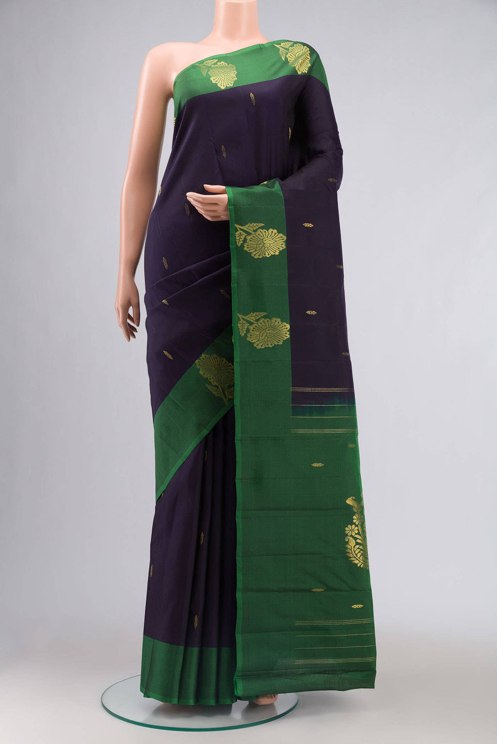 Navy Blue Kanchipuram Silk Saree