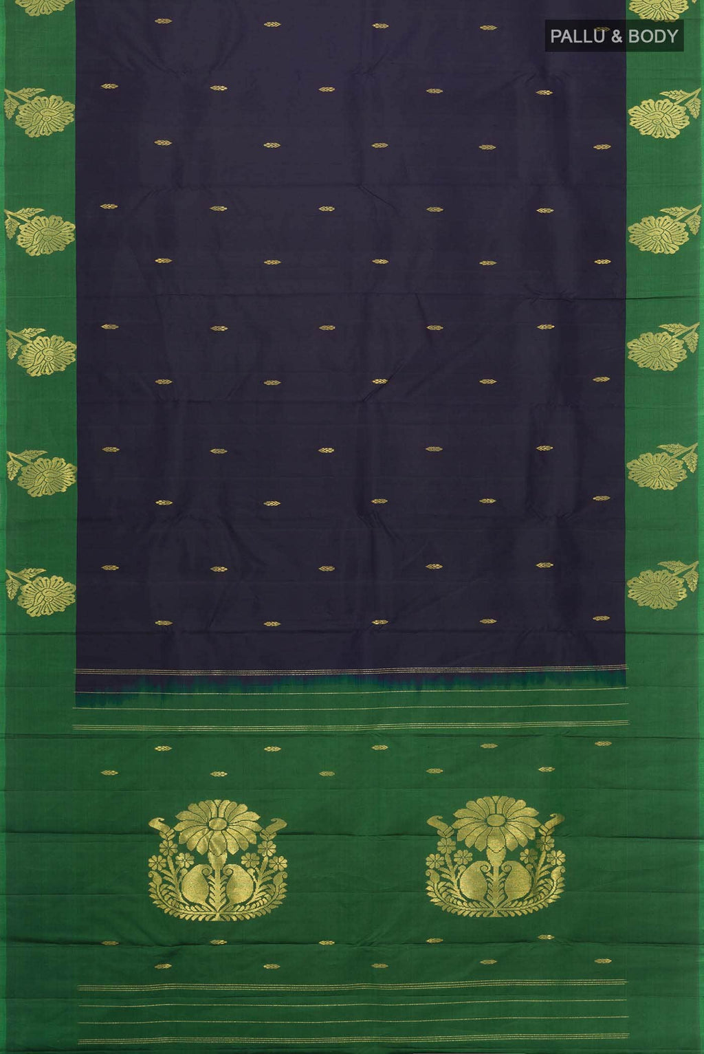 Navy Blue Kanchipuram Silk Saree