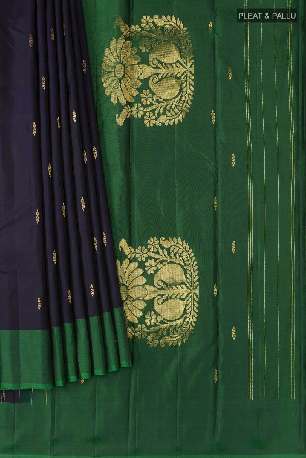 Navy Blue Kanchipuram Silk Saree