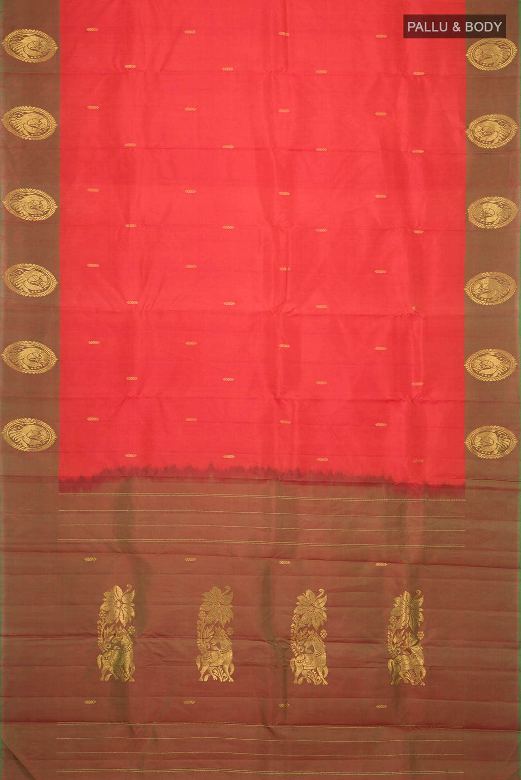 Orange Kanchipuram Silk Saree