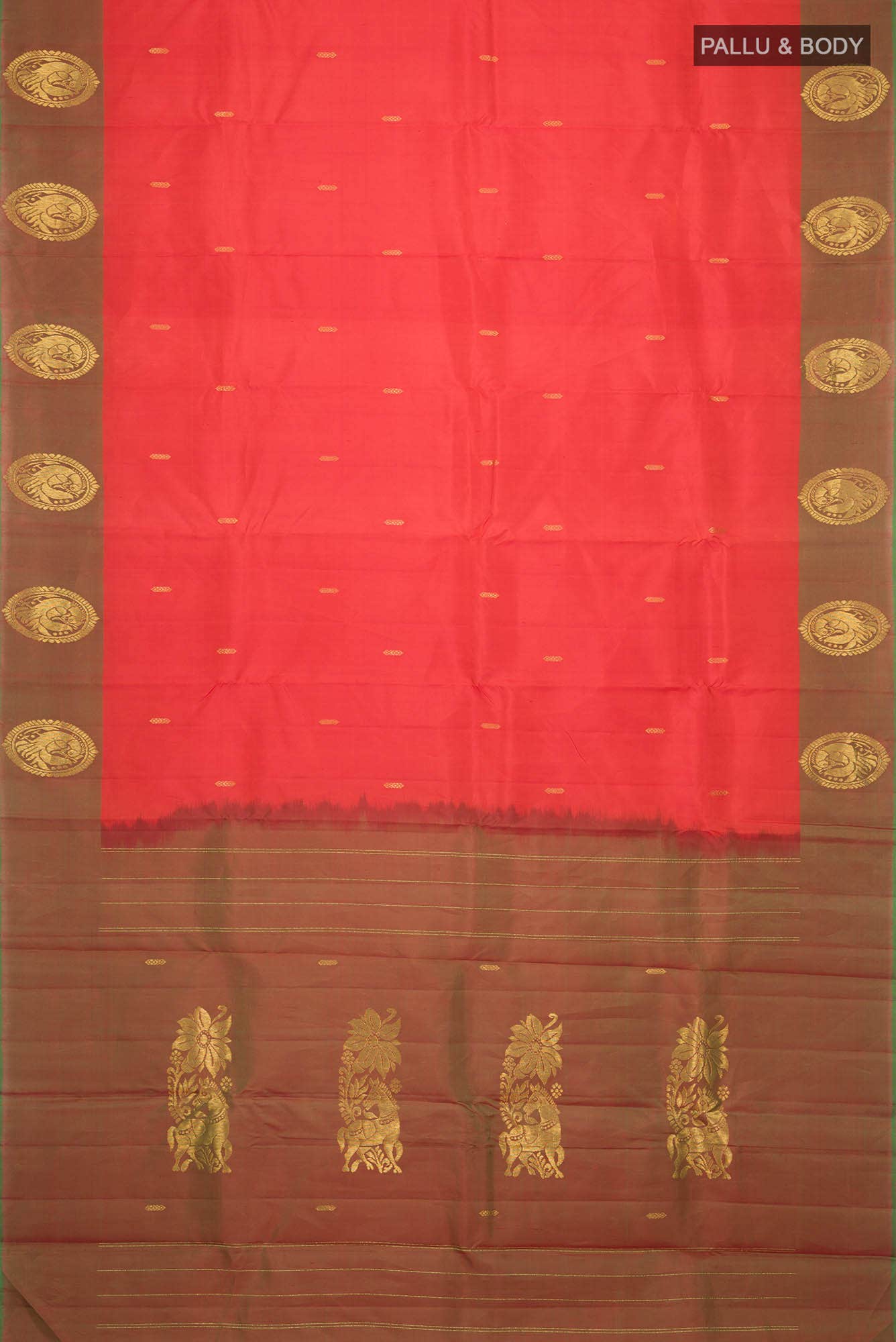 Orange Kanchipuram Silk Saree