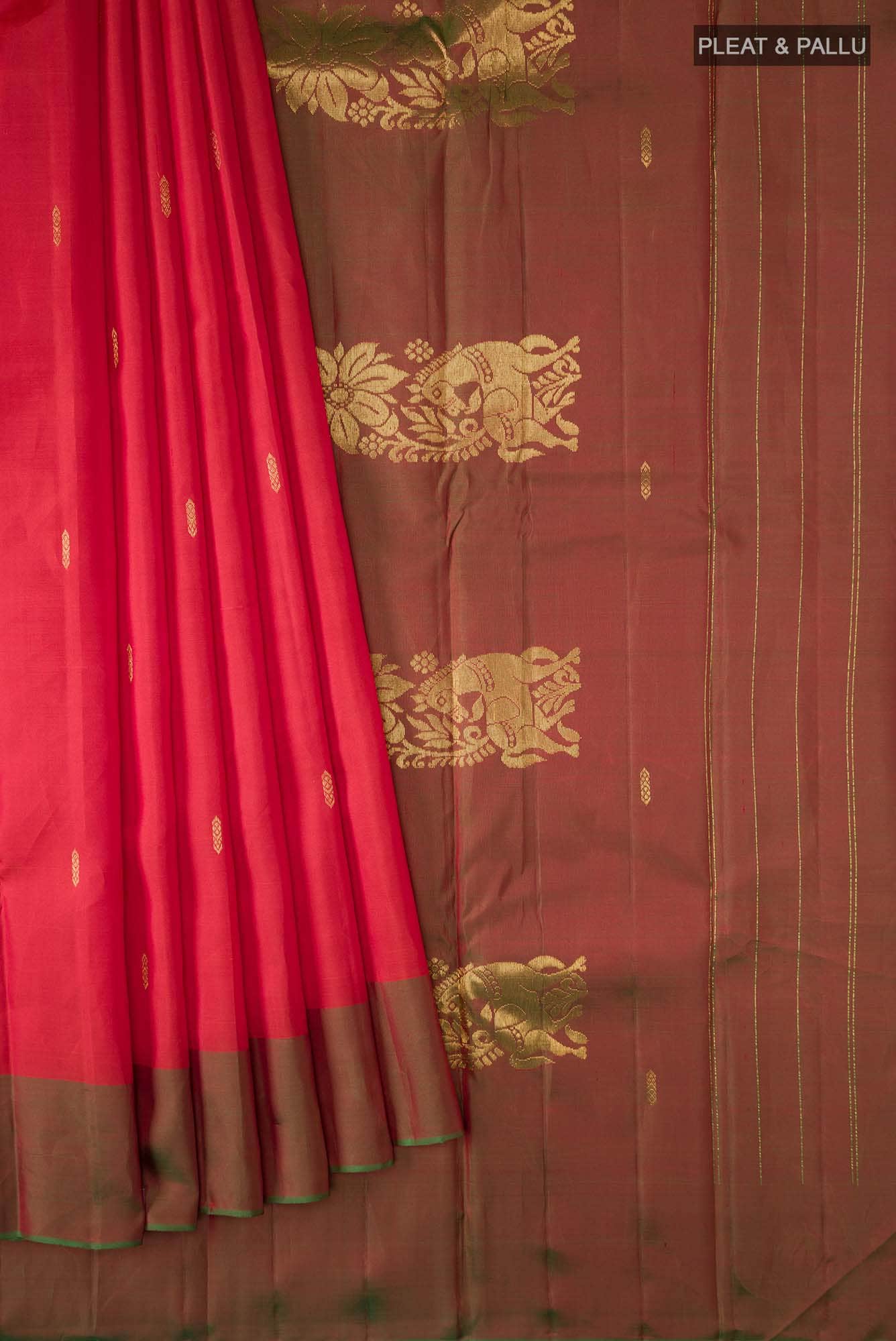Orange Kanchipuram Silk Saree