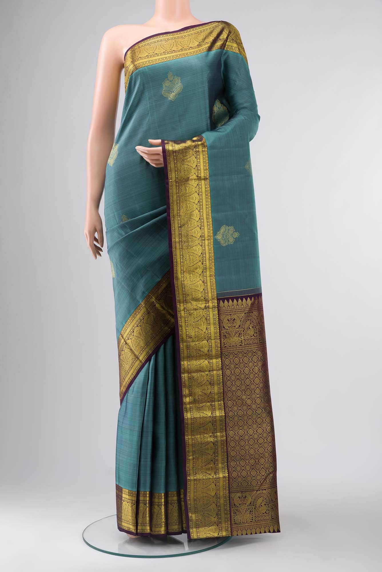 Blue Kanchipuram Silk Saree