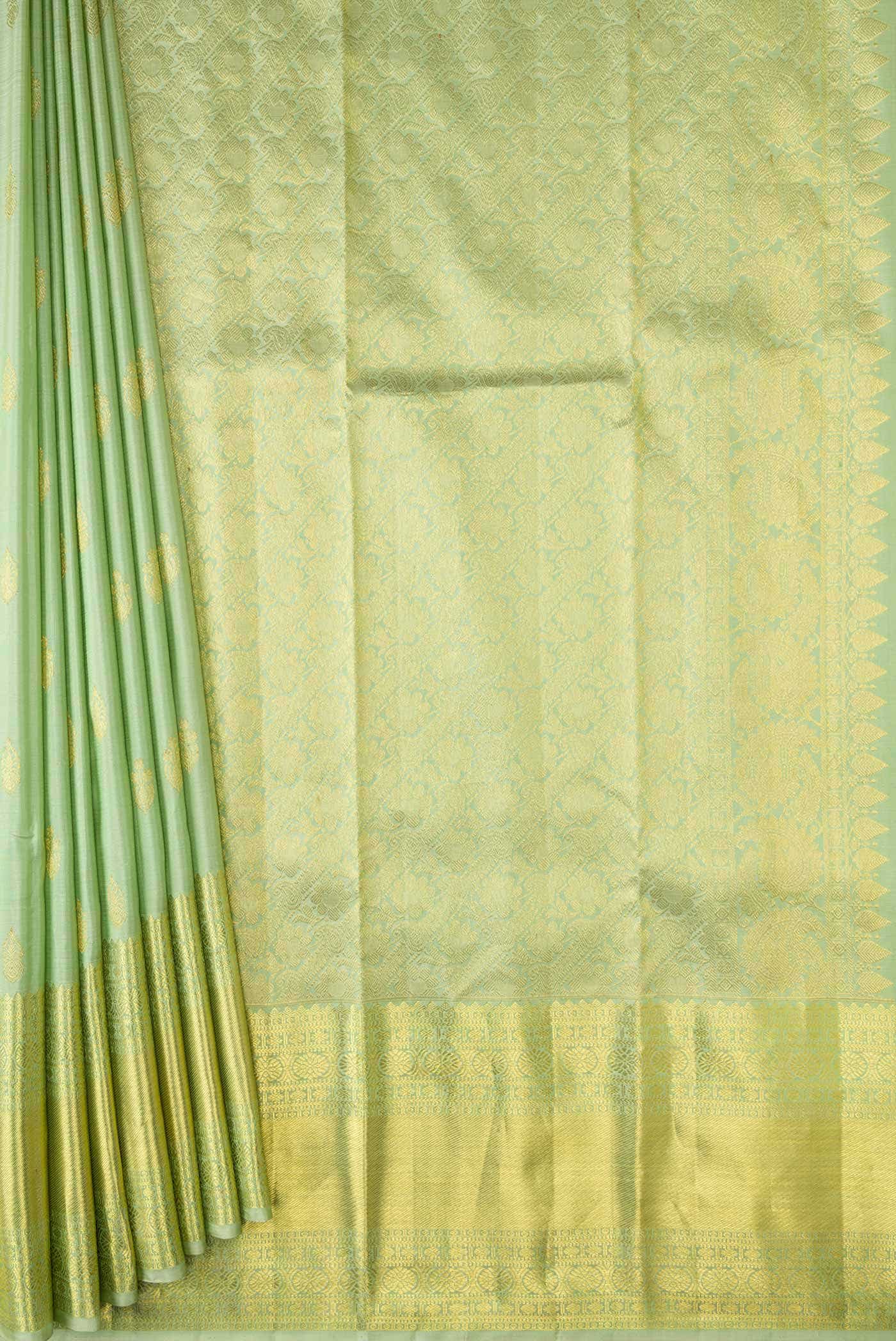 Light Green Dual Tone Kanchipuram Silk Saree