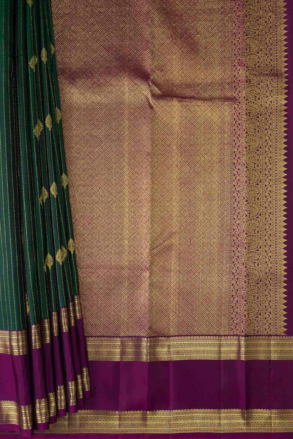 Green Dual Tone Kanchipuram Silk Saree
