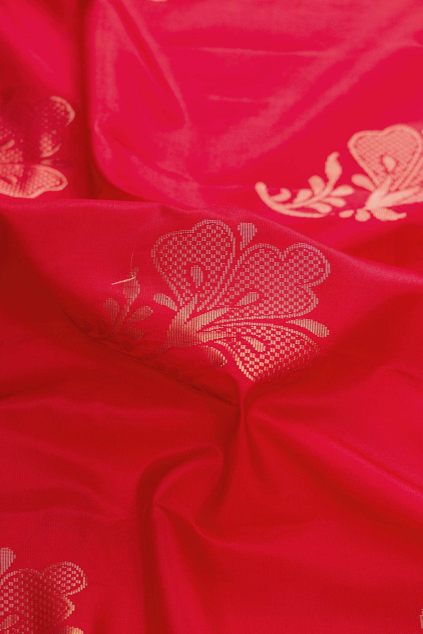 Red Dual Tone Soft Silk Saree