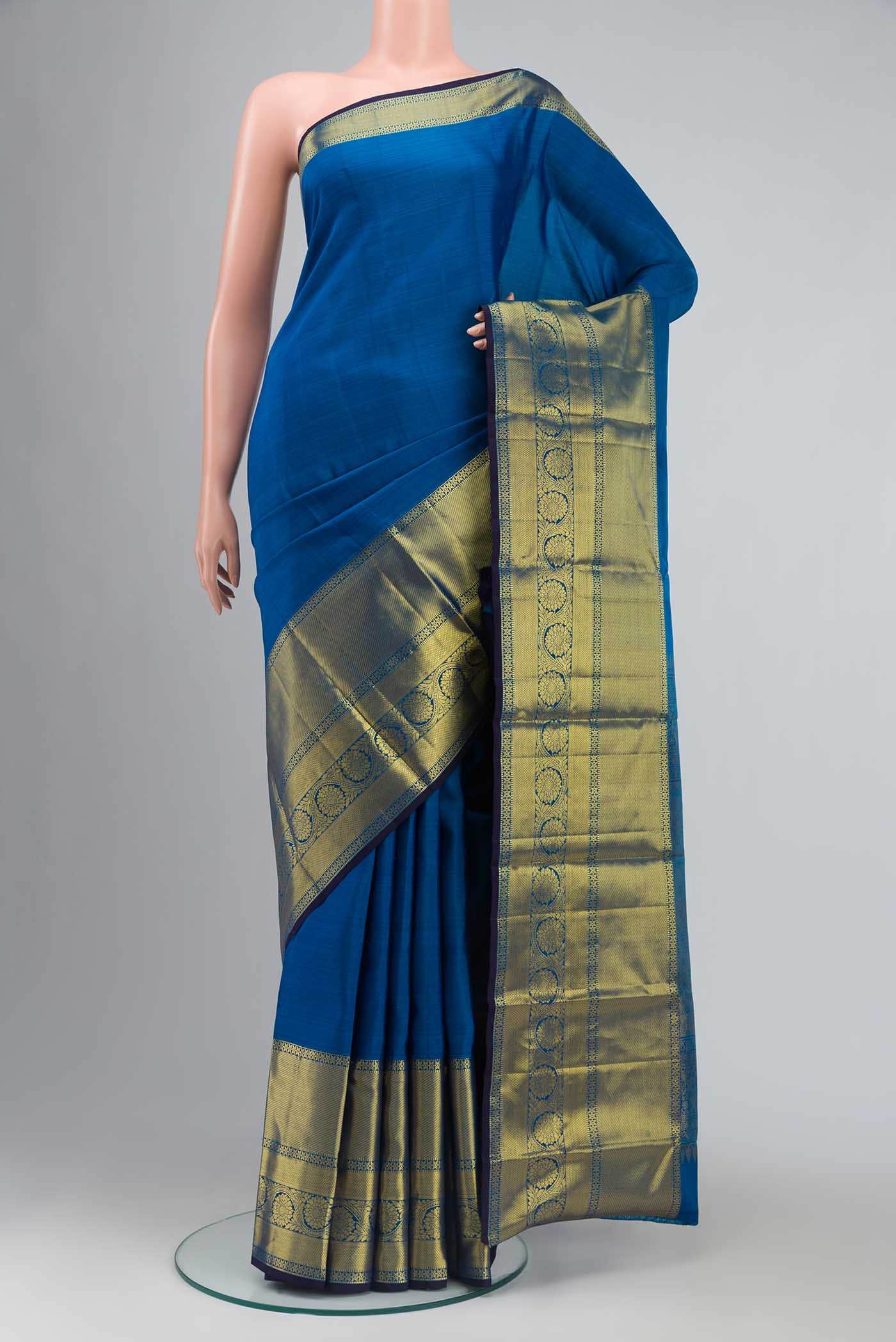 Blue Kanchipuram Silk Saree
