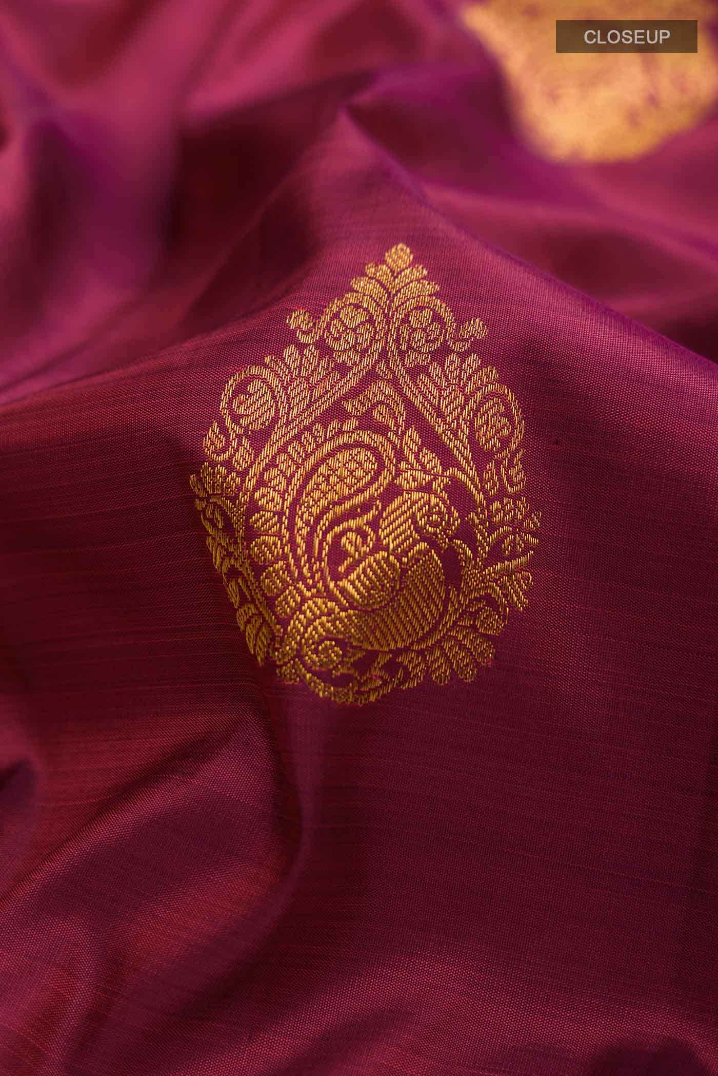 Maroon Kanchipuram Silk Saree