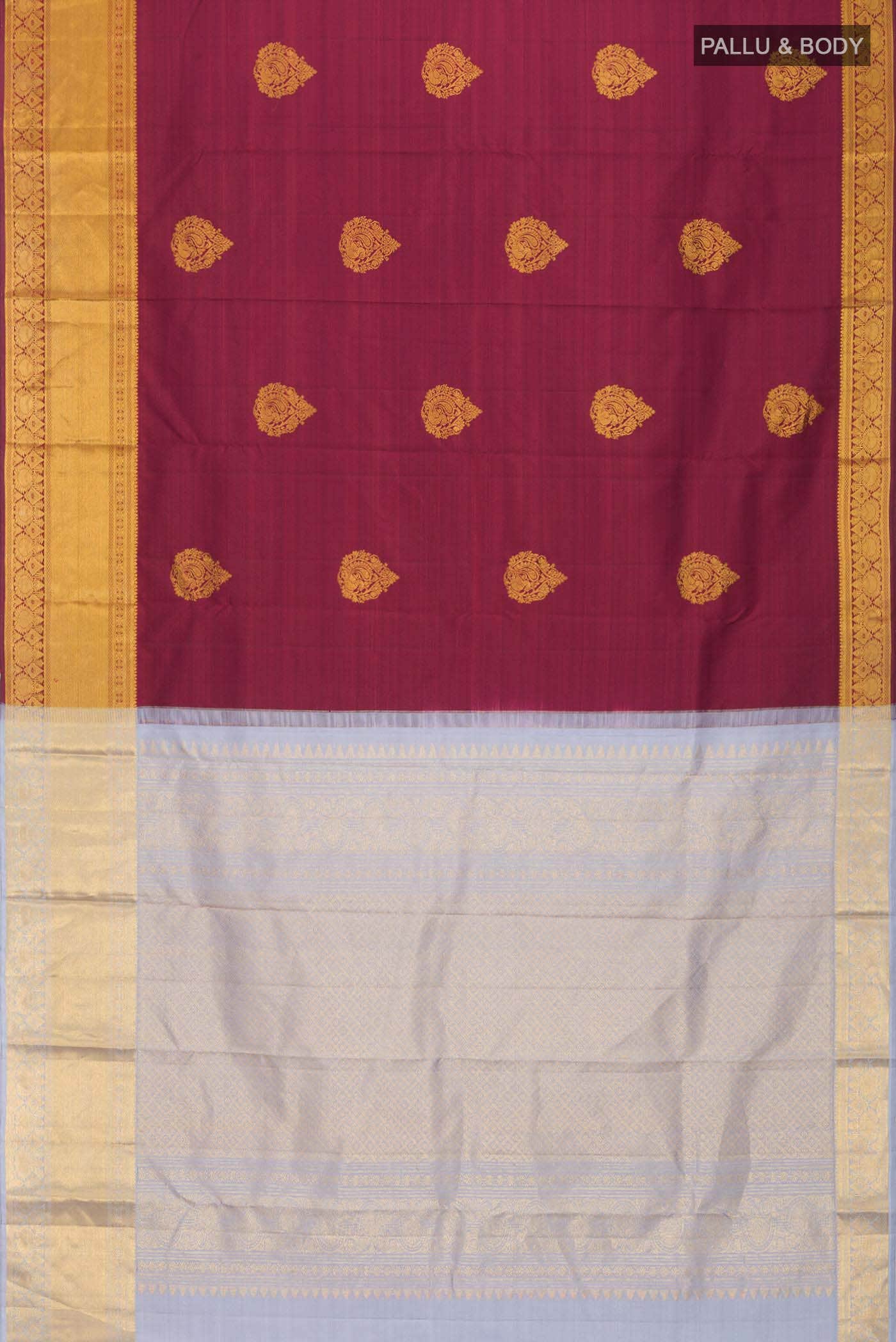 Maroon Kanchipuram Silk Saree