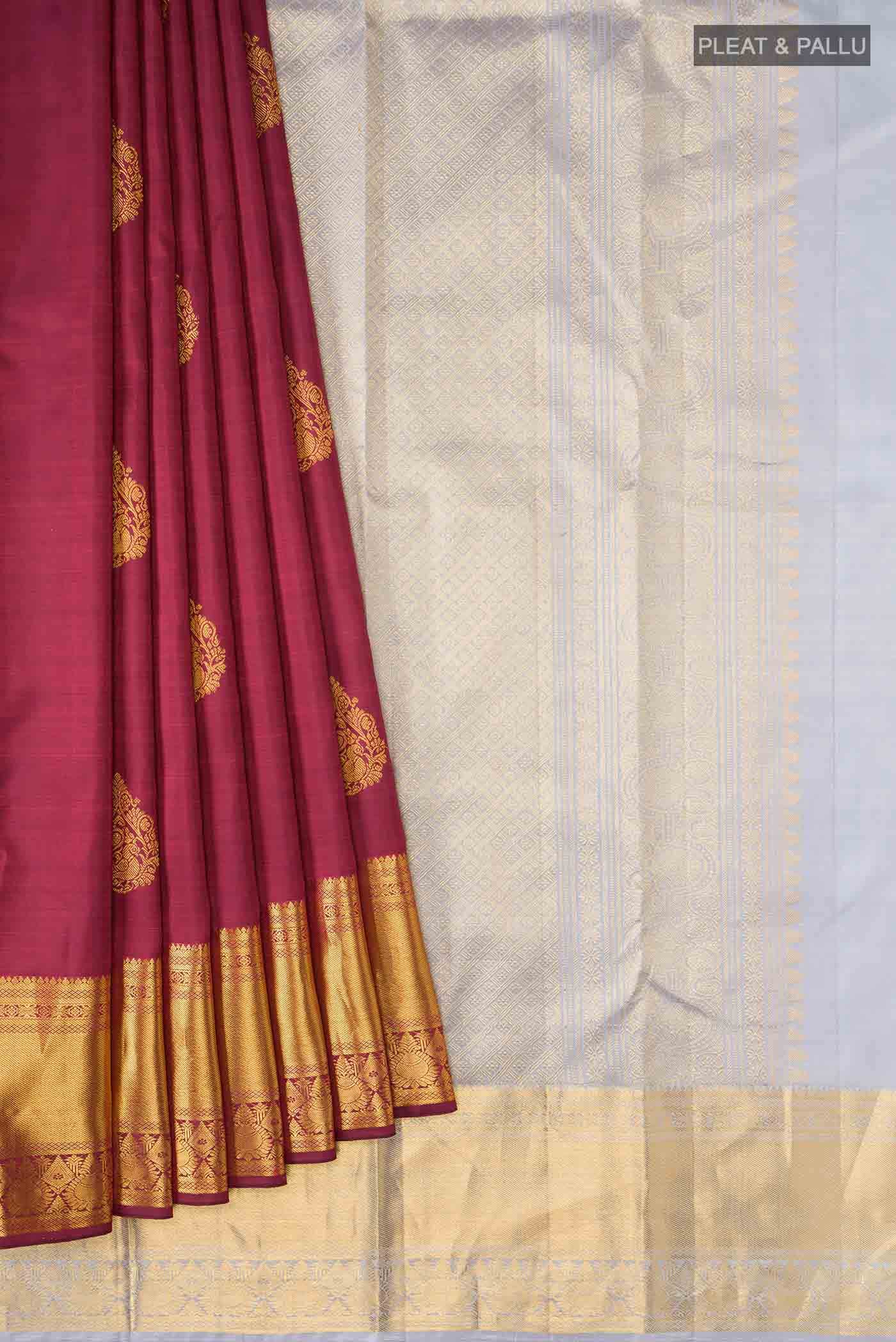 Maroon Kanchipuram Silk Saree