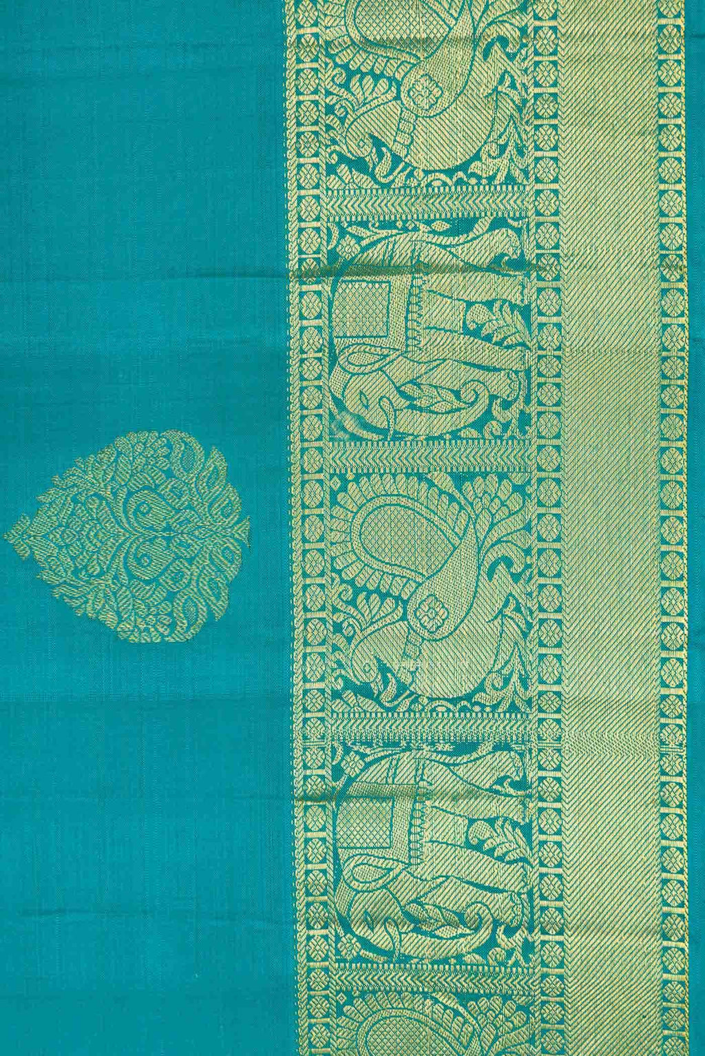 Green Dual Tone Kanchipuram Silk Saree