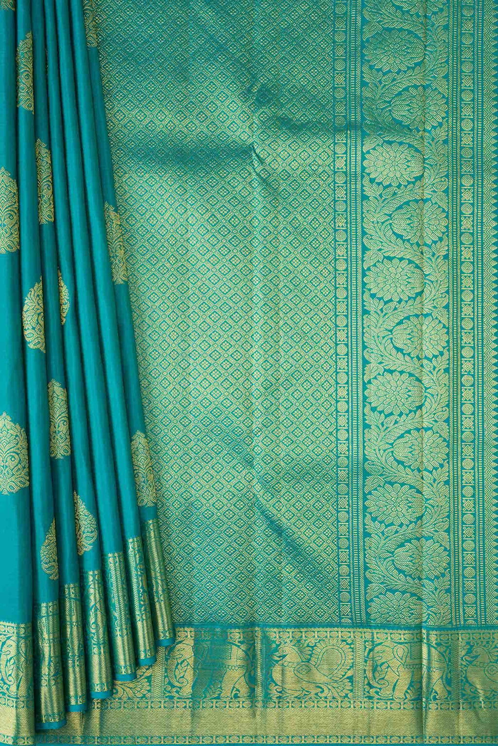 Green Dual Tone Kanchipuram Silk Saree
