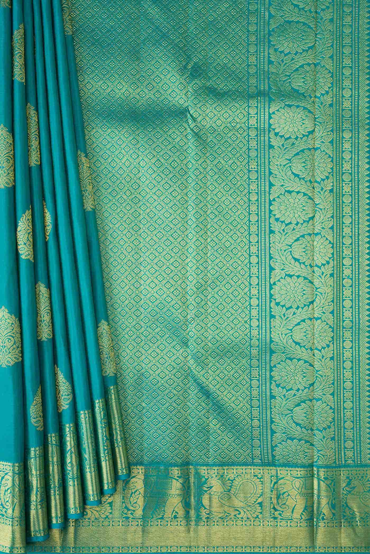 Green Dual Tone Kanchipuram Silk Saree
