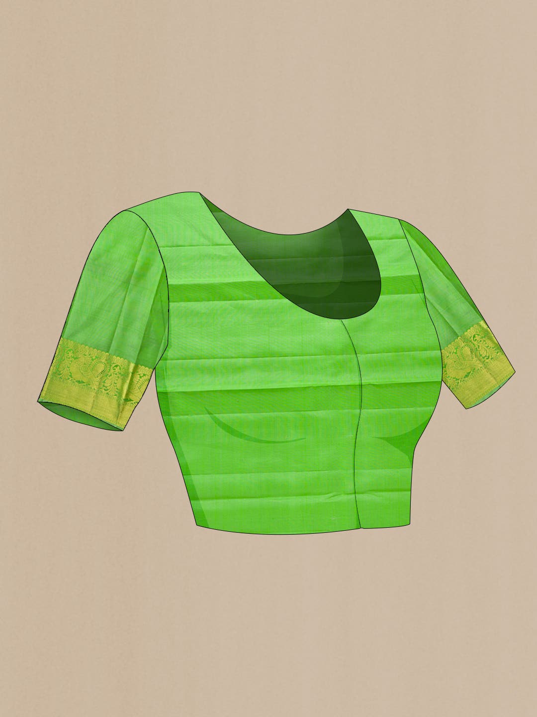 Parrot Green Dual Tone Kanchipuram Silk Saree