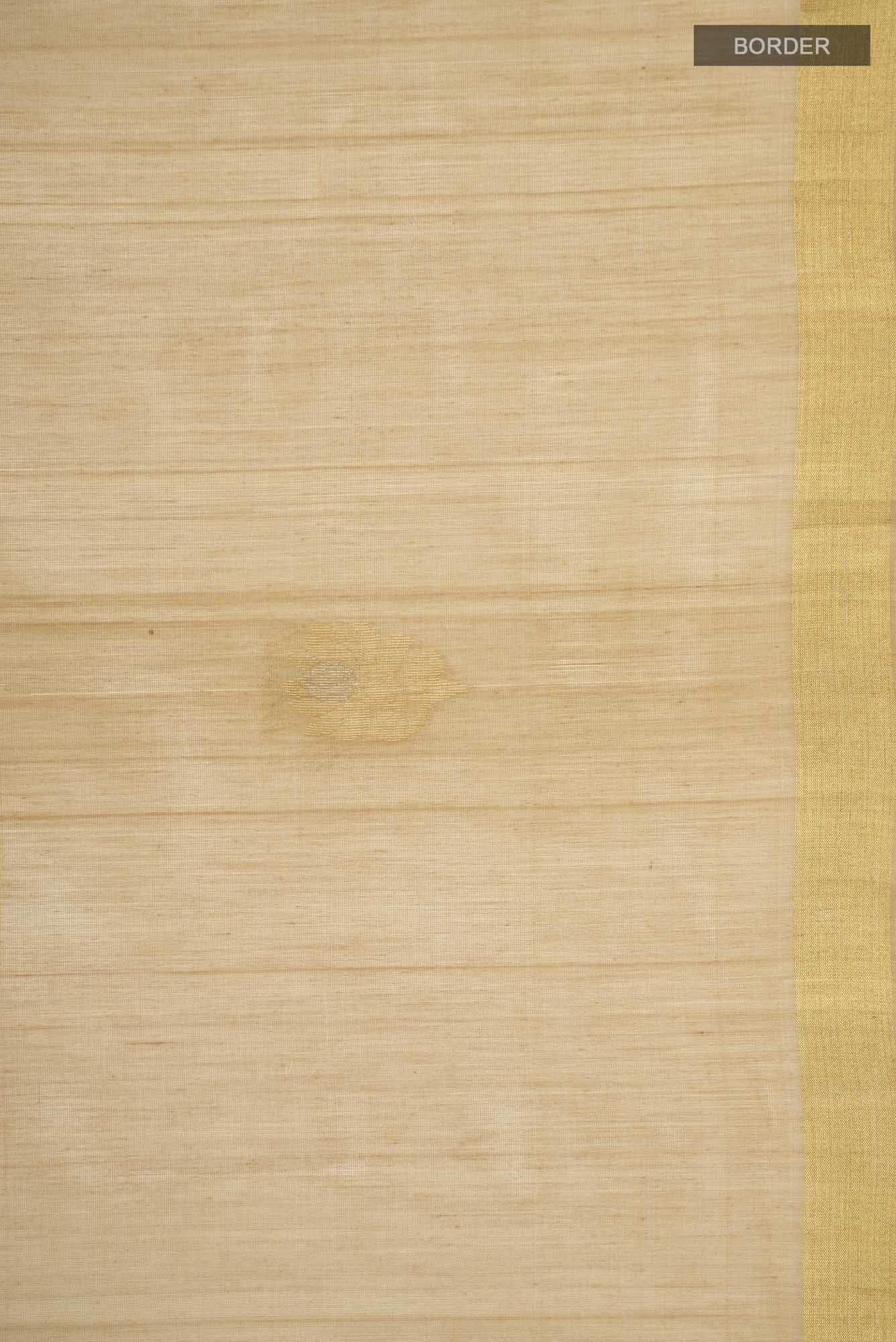 Beige Silk Cotton Saree
