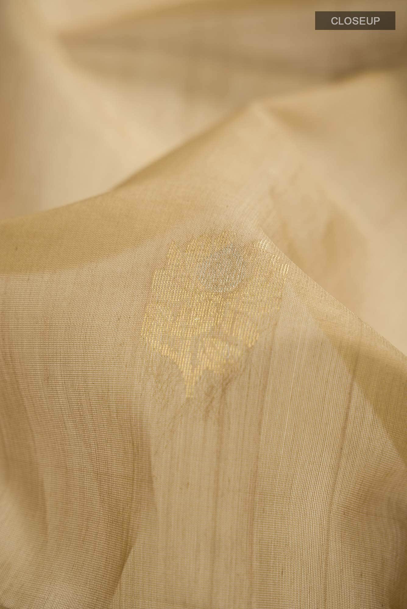 Beige Silk Cotton Saree