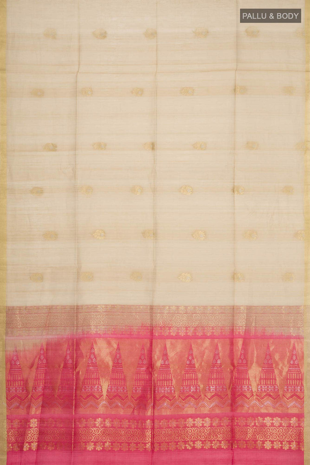 Beige Silk Cotton Saree
