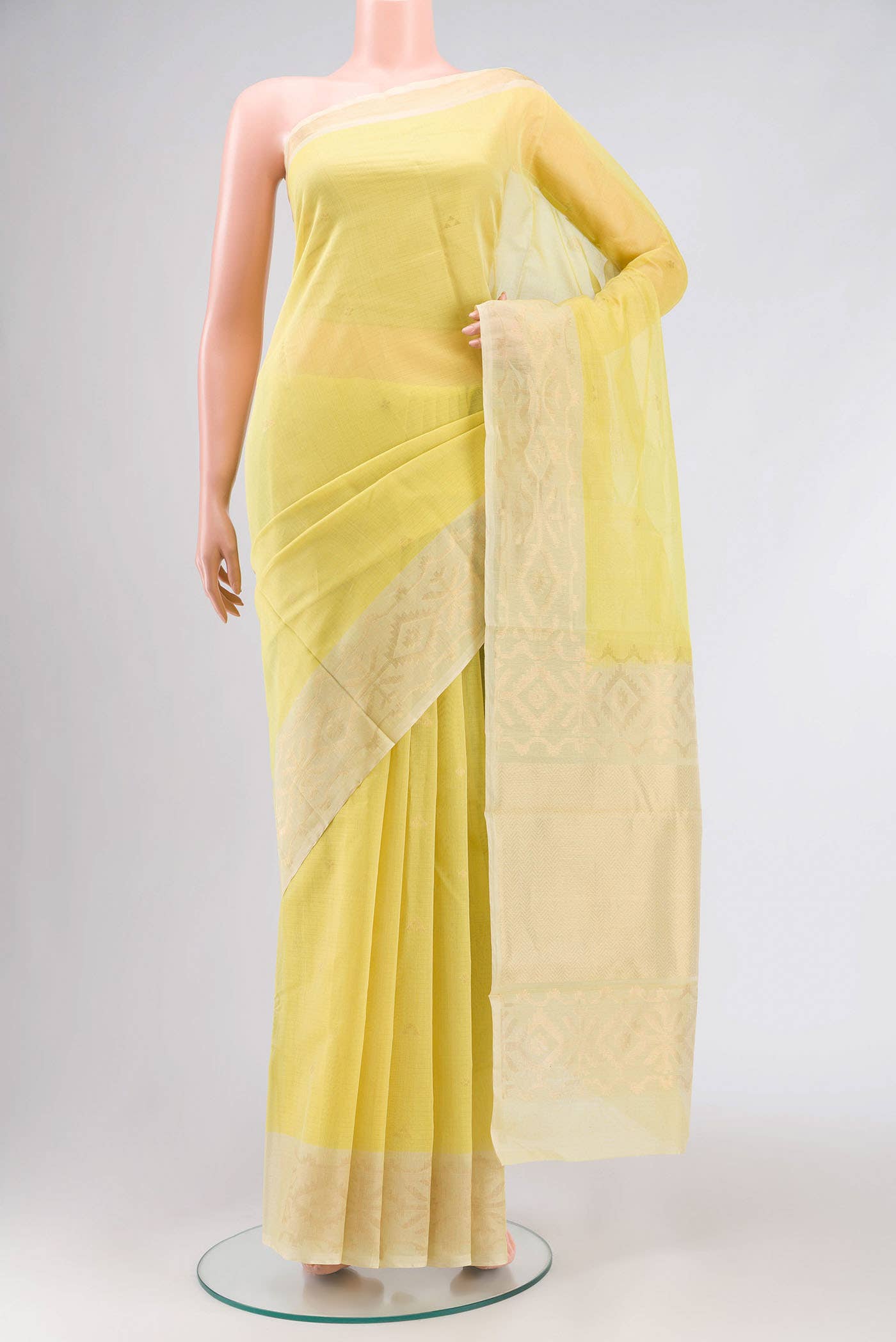 Yellow Silk Cotton Saree