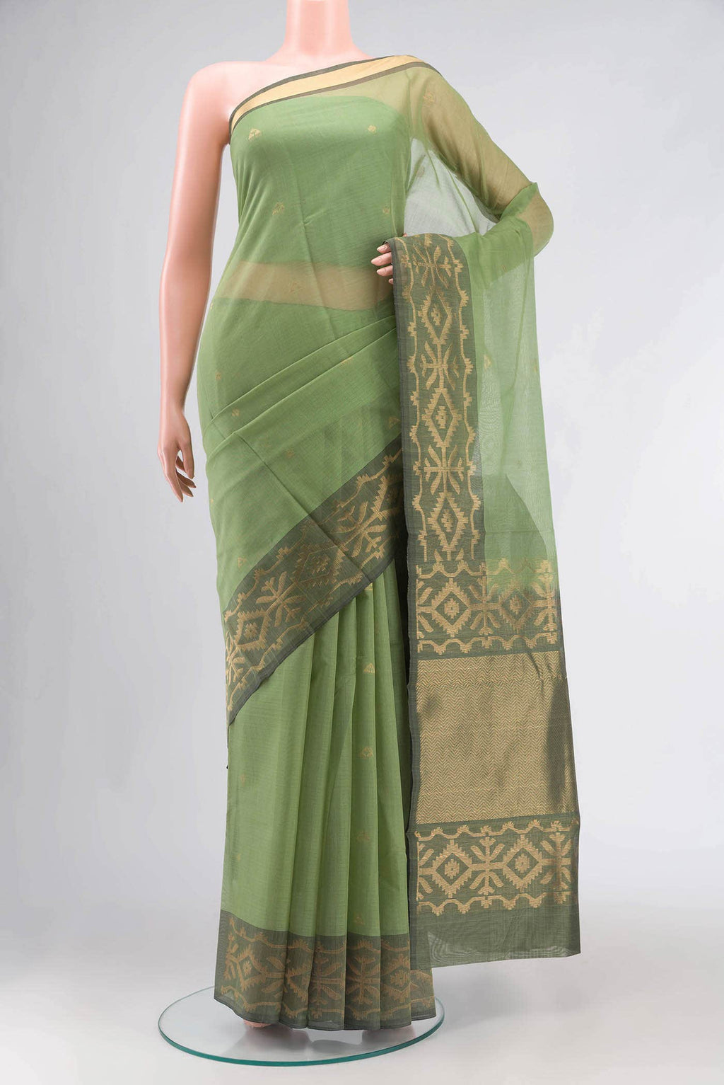 Green Silk Cotton Saree