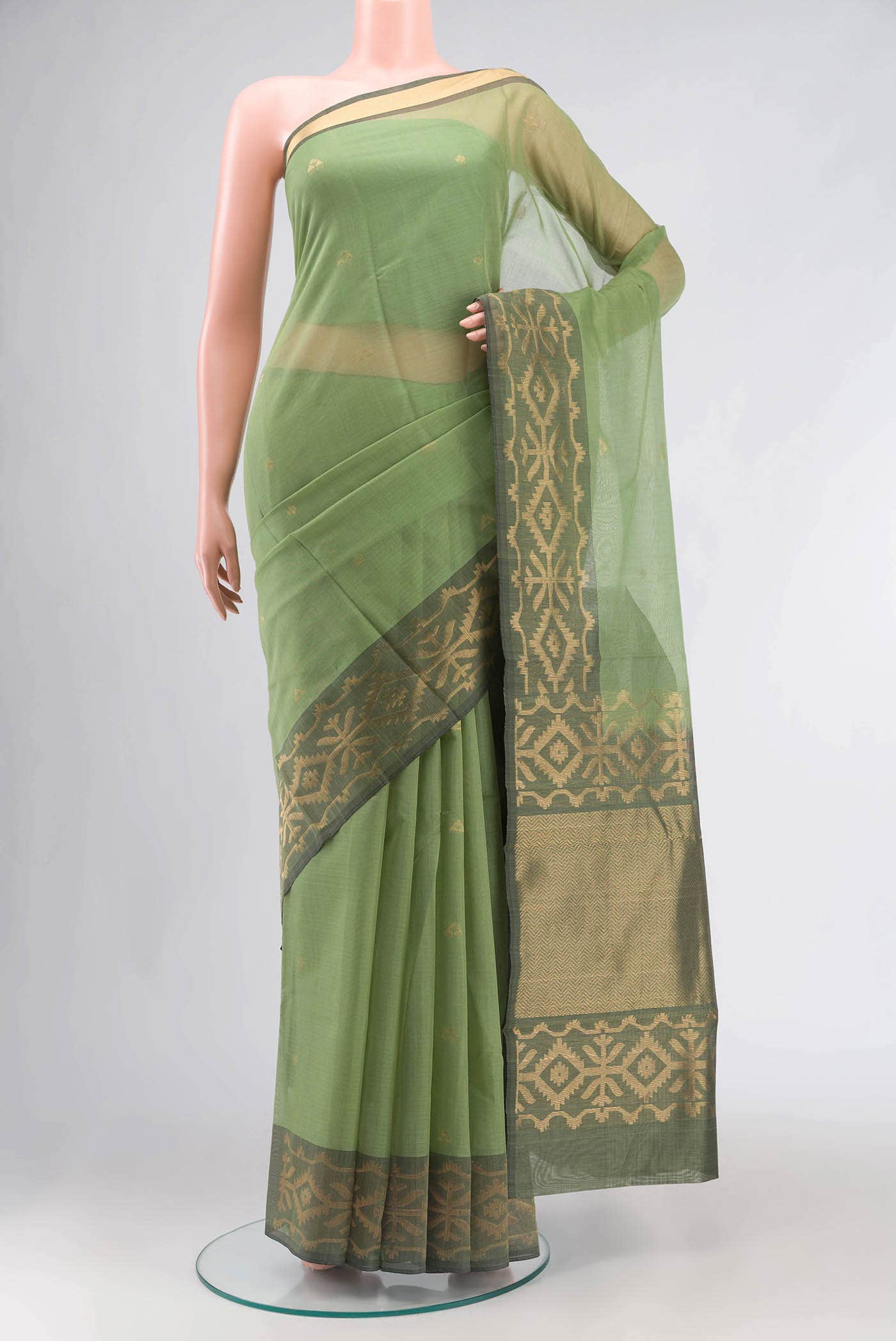 Green Silk Cotton Saree
