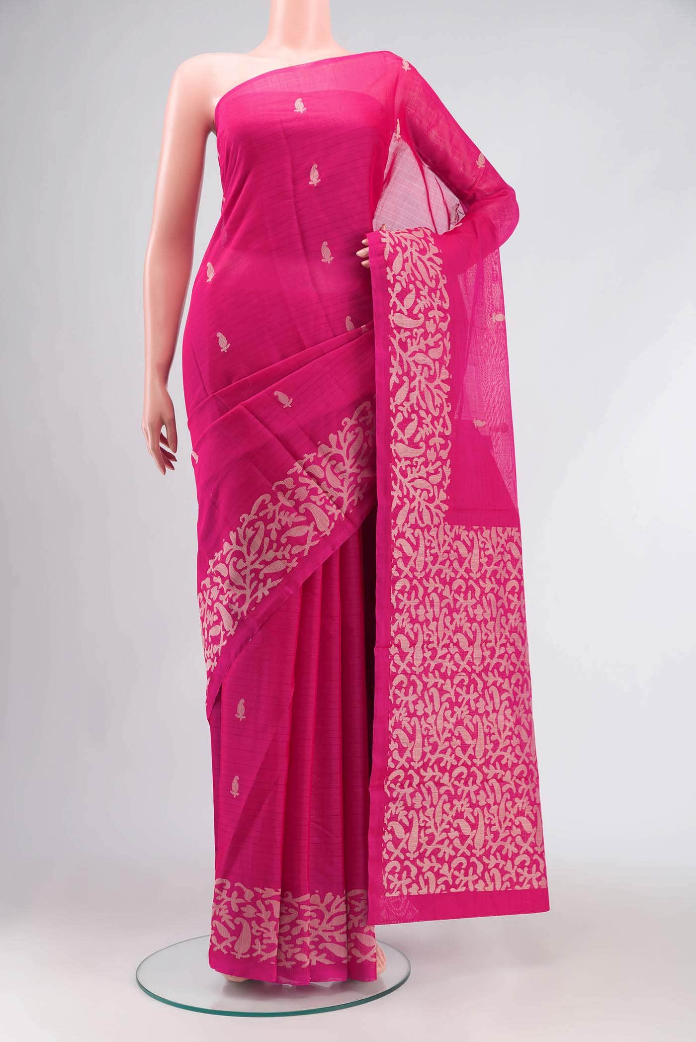Pink Silk Cotton Saree