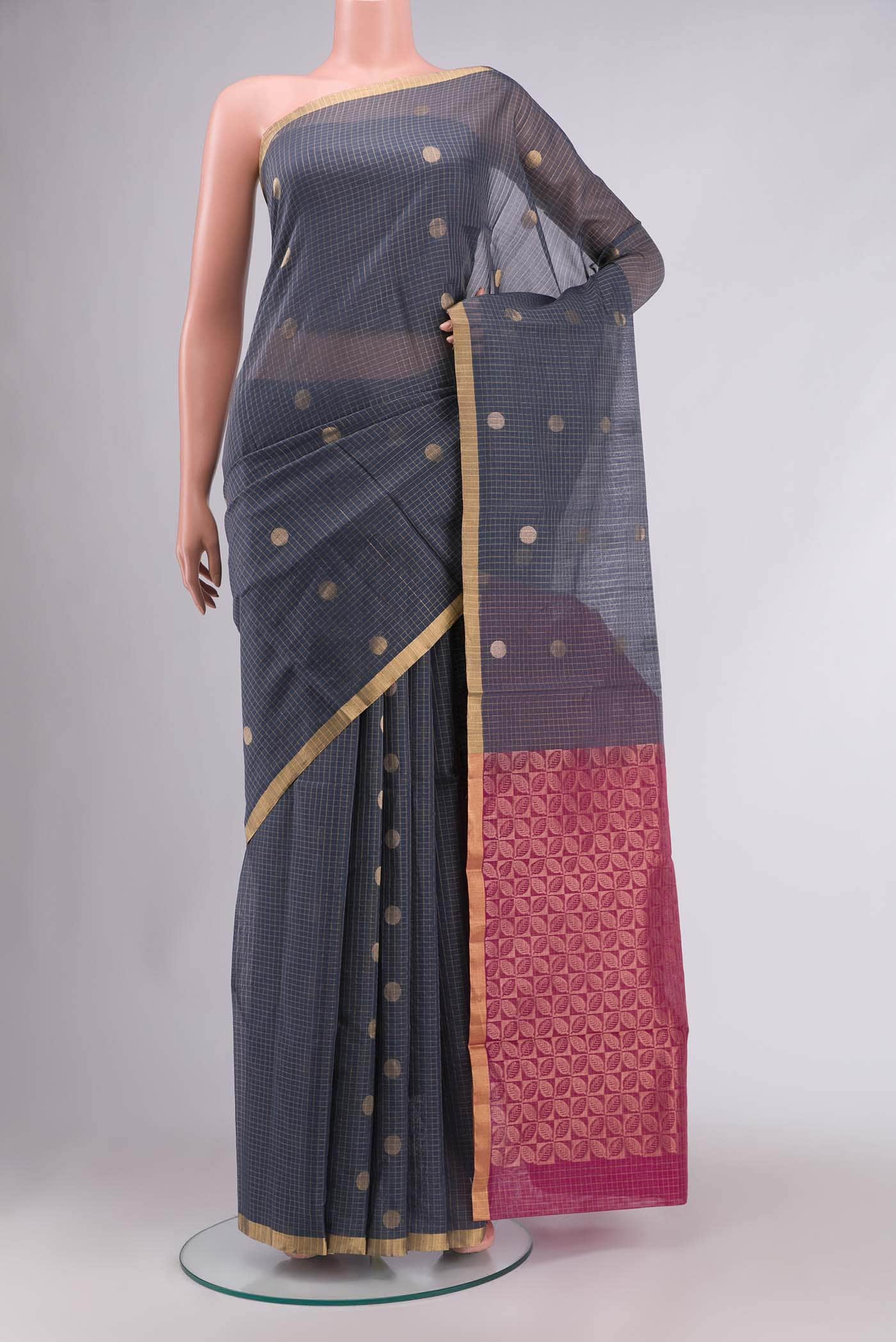 Blue Silk Cotton Saree