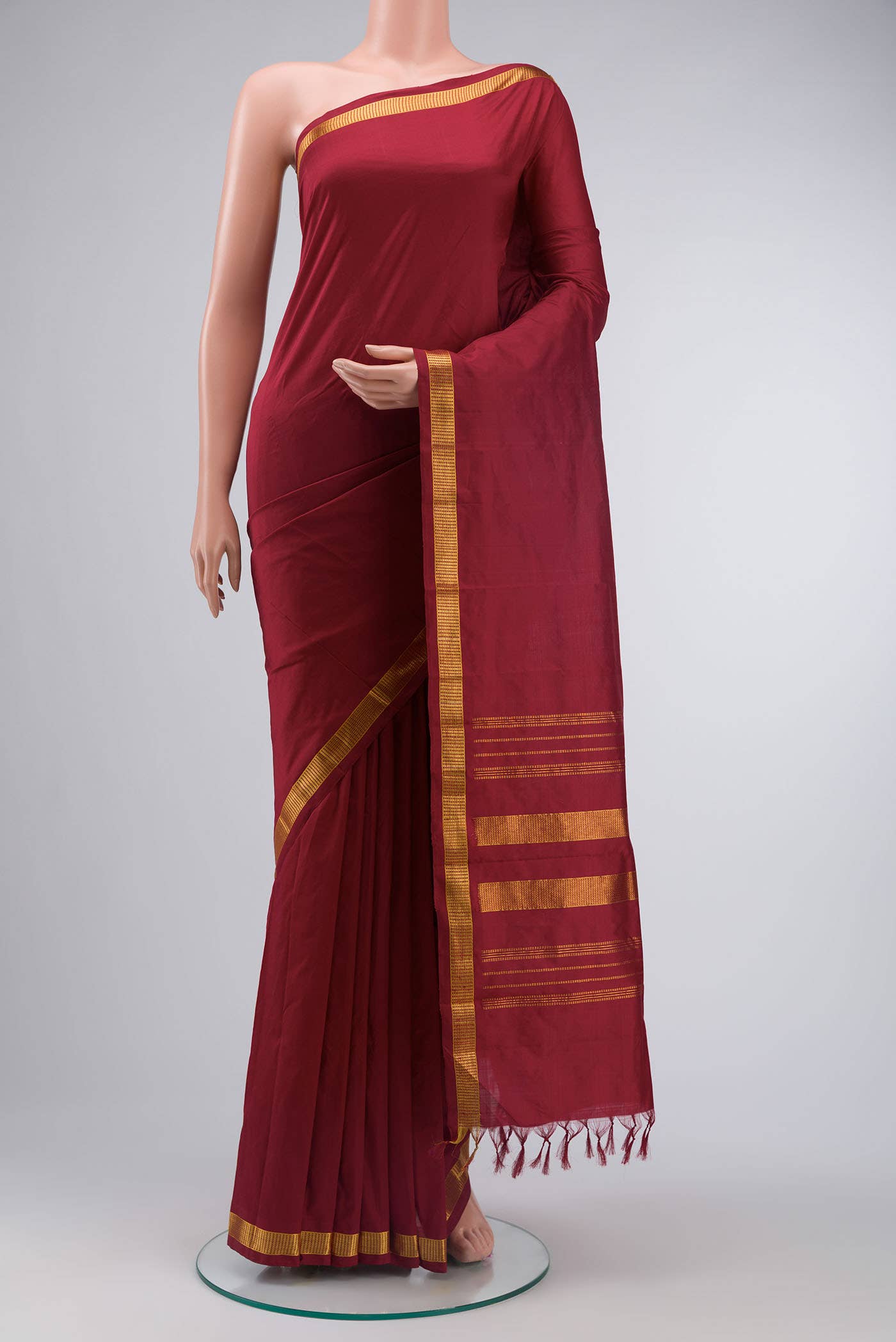Maroon Kanchipuram Silk Saree