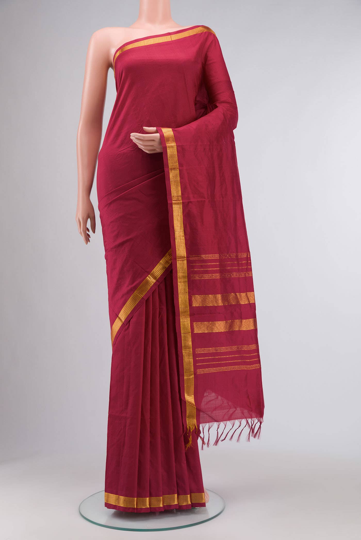 Maroon Kanchipuram Silk Saree