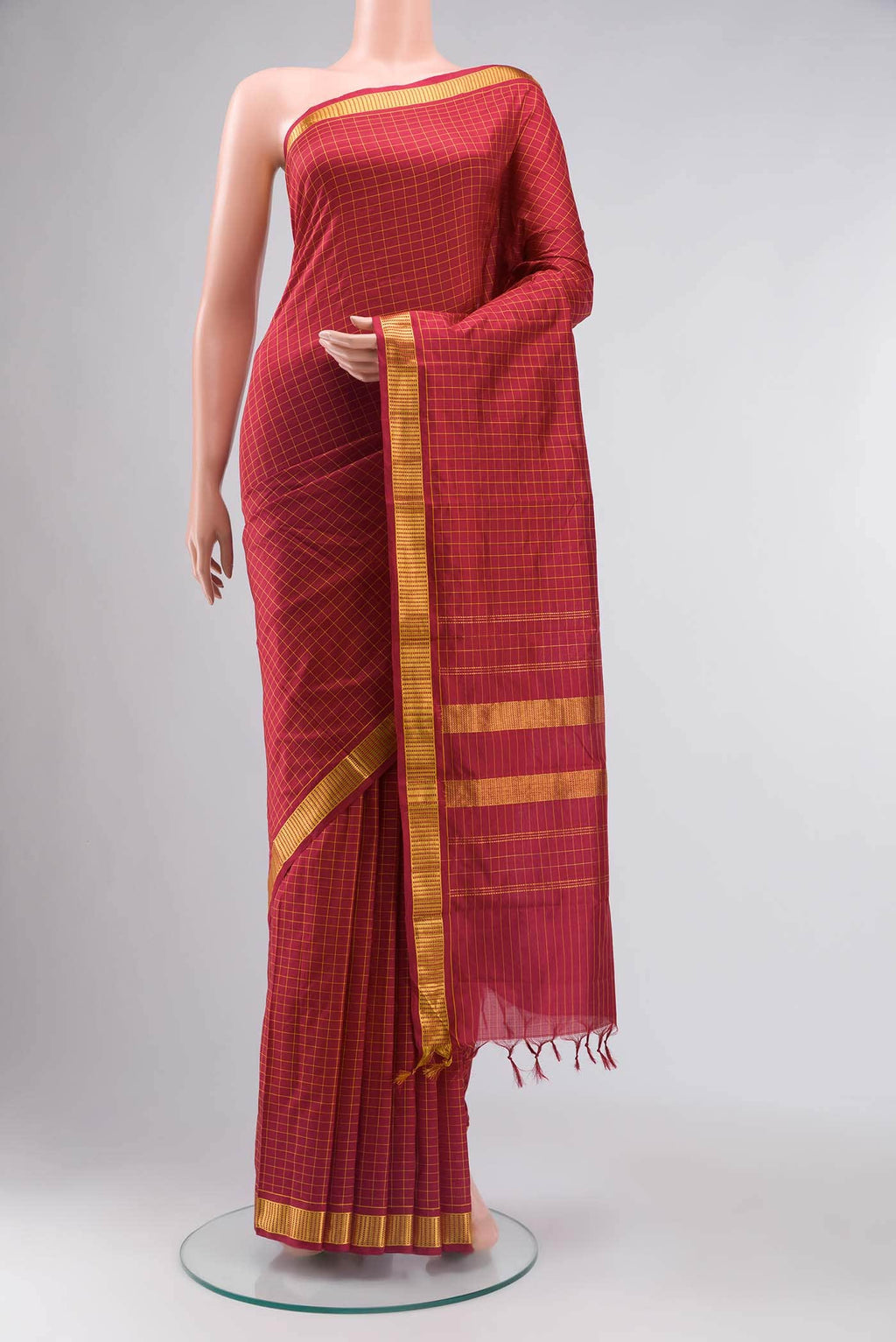 Maroon Kanchipuram Silk Saree