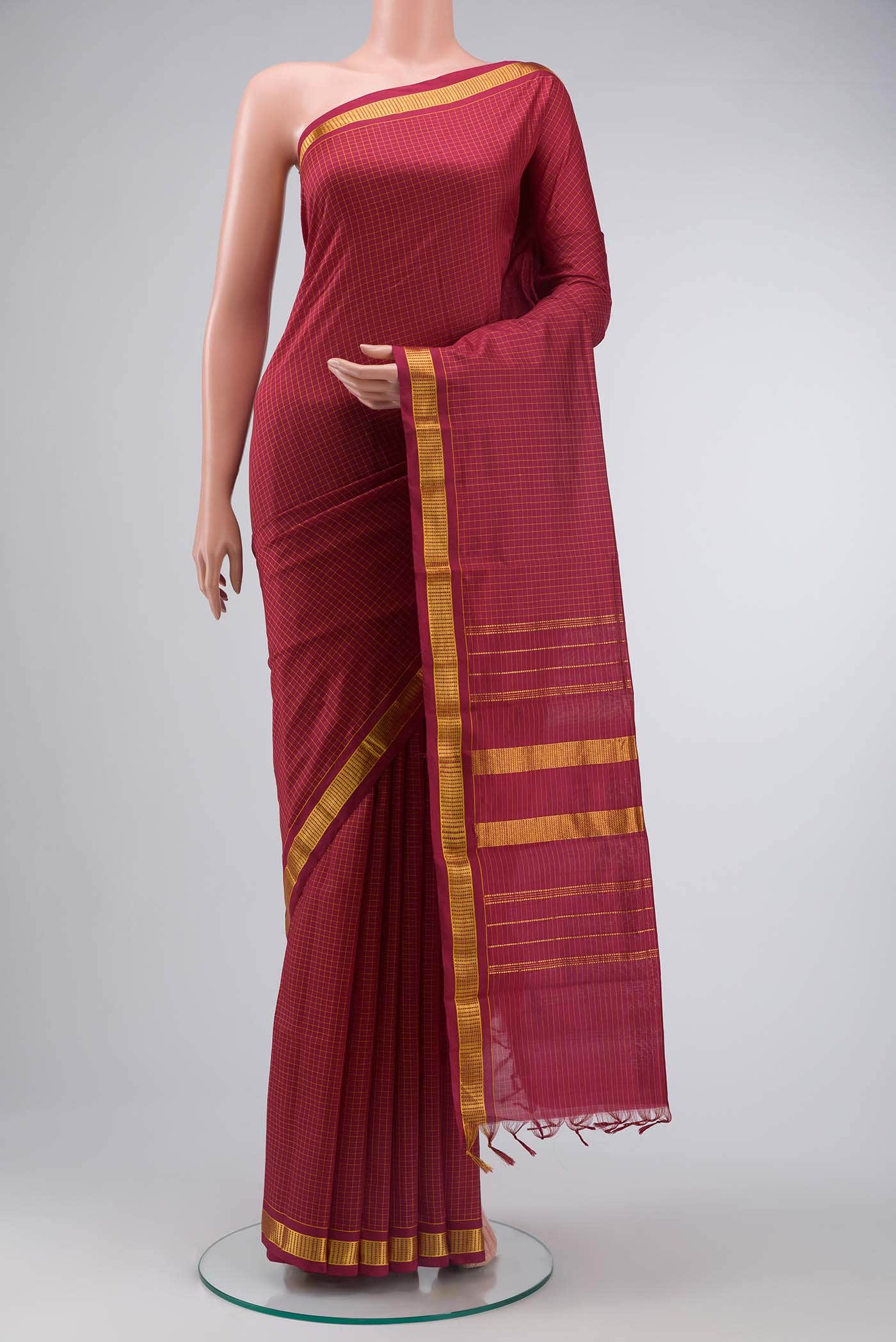 Maroon Kanchipuram Silk Saree