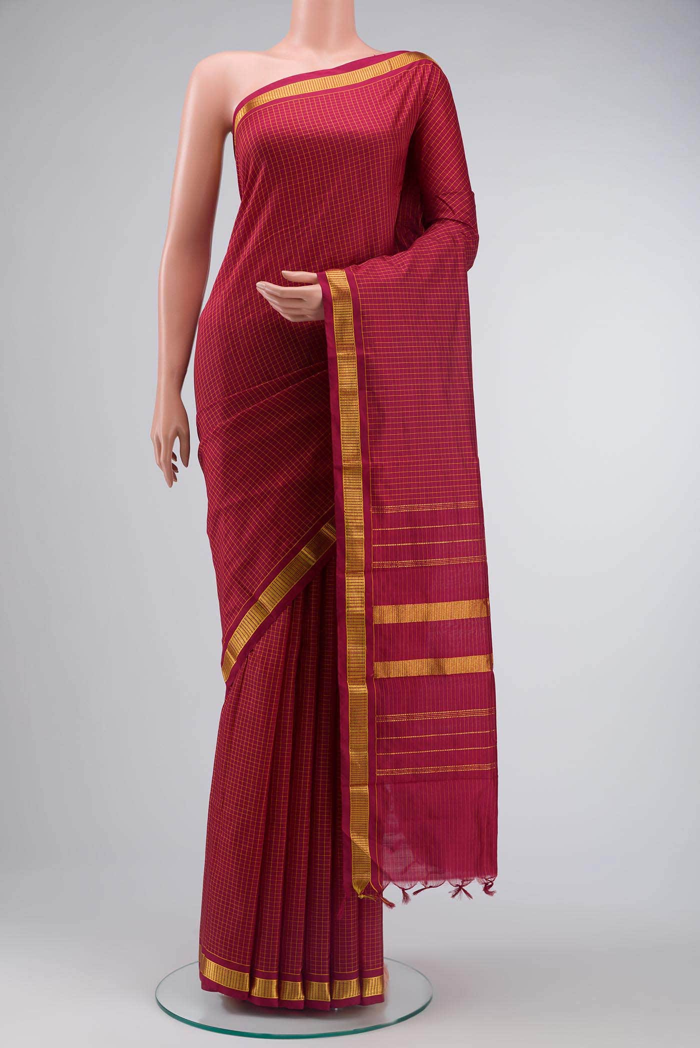 Maroon Kanchipuram Silk Saree