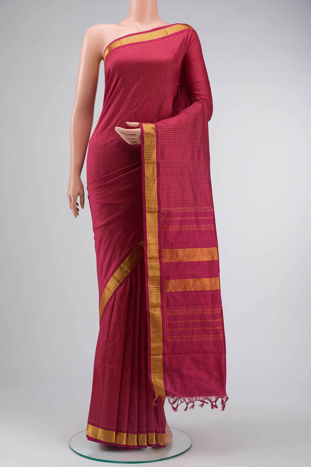 Maroon Kanchipuram Silk Saree