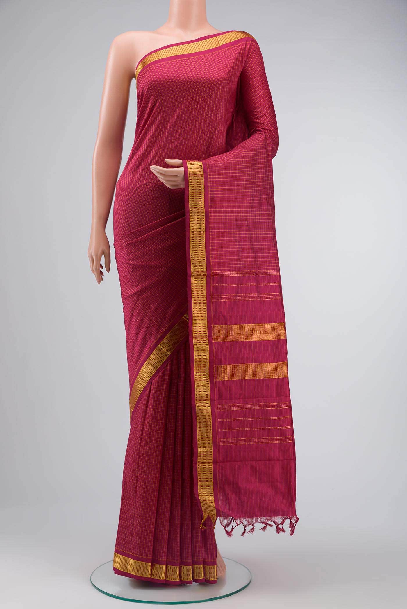 Maroon Kanchipuram Silk Saree
