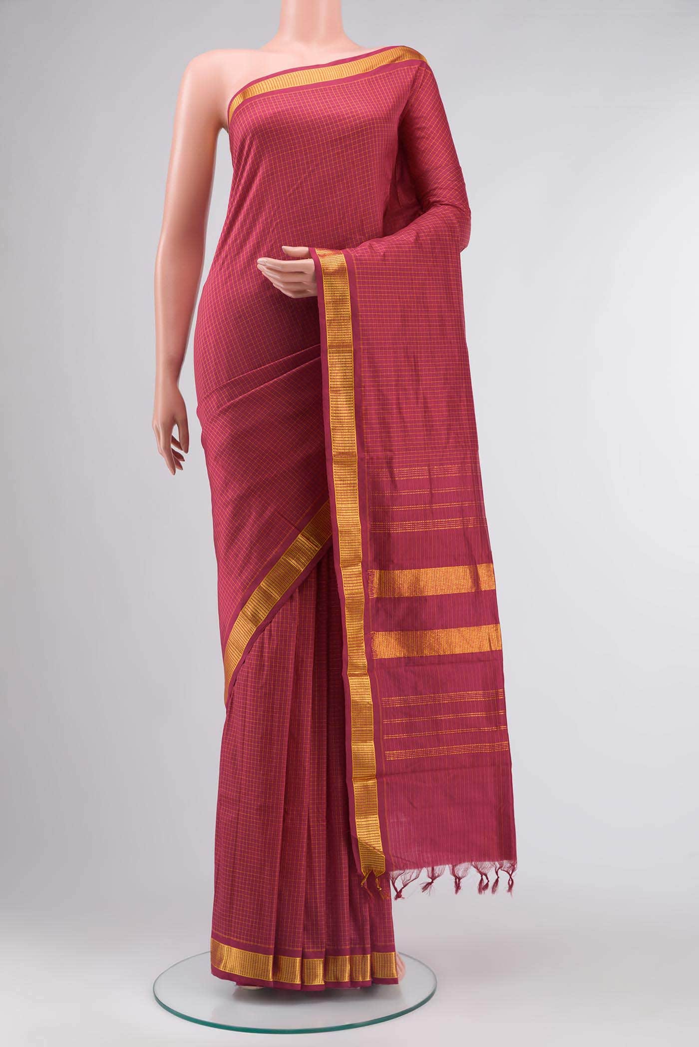 Maroon Kanchipuram Silk Saree