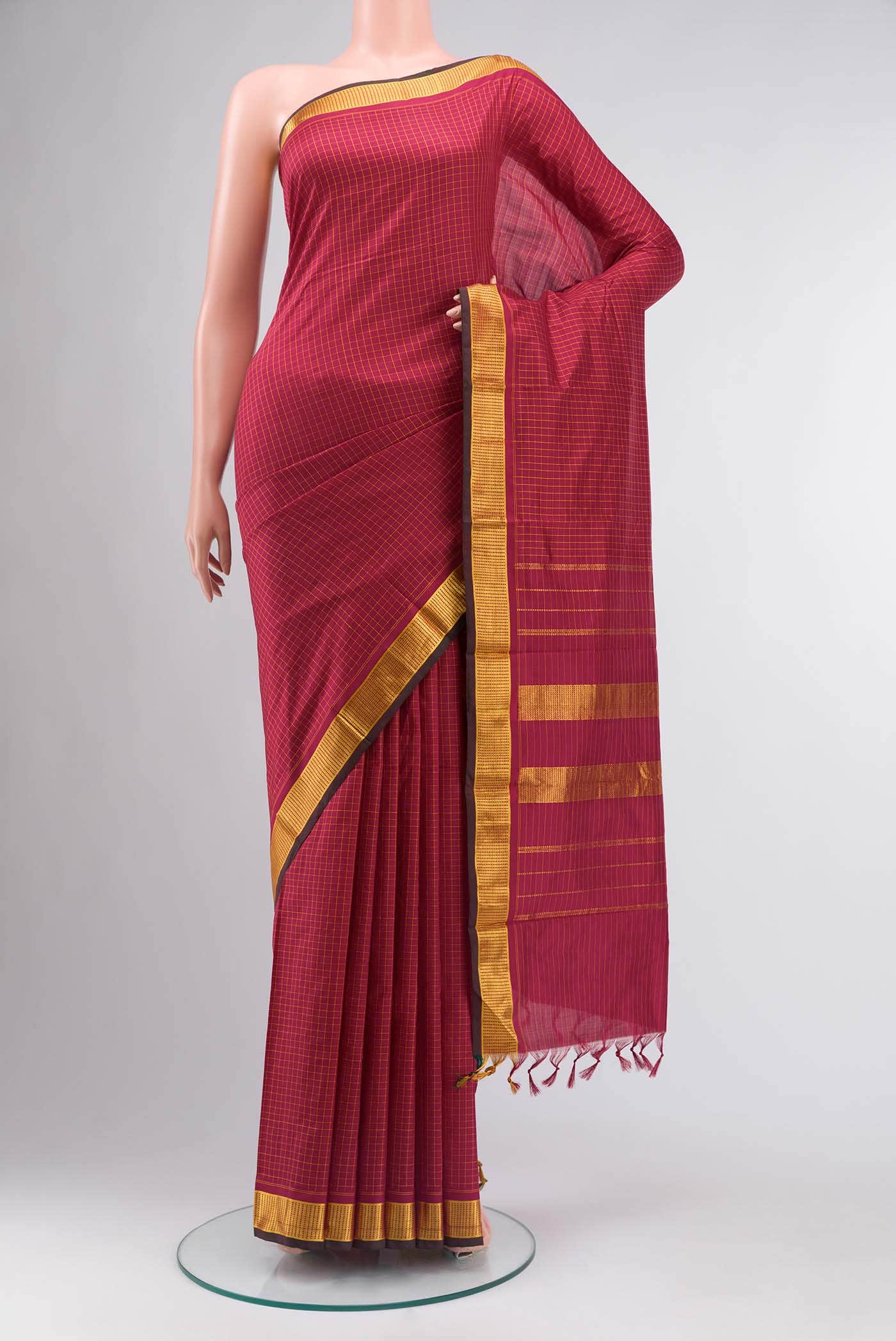 Maroon Kanchipuram Silk Saree